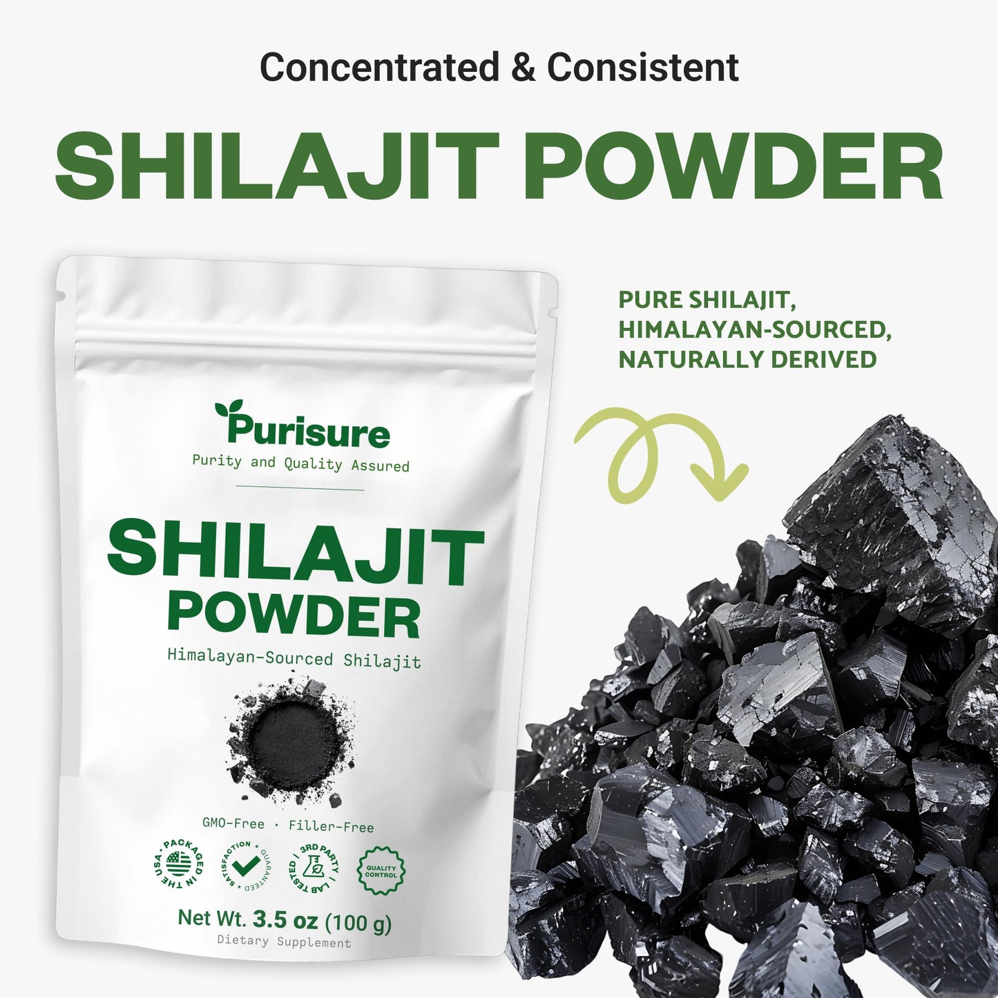 Purisure Shilajit Supplement Powder, 3.52 Ounce, 400 Servings