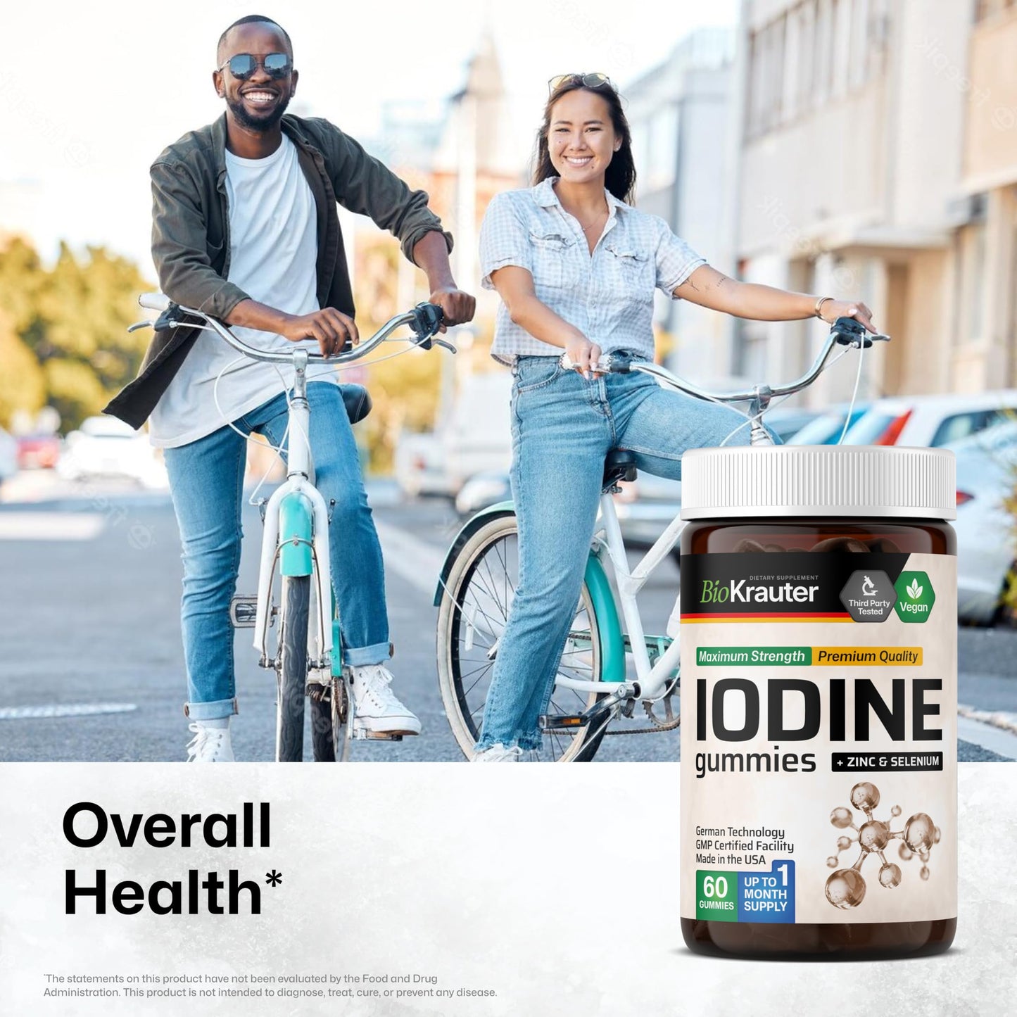 BIO KRAUTER Iodine with Zinc & Selenium for Thyroid Support Gummies 60 Gummies