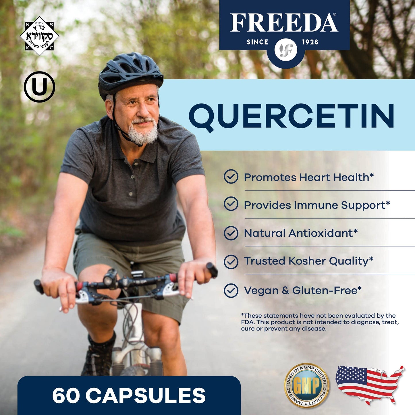 FREEDA Quercetin 500mg Capsule, 60 Count
