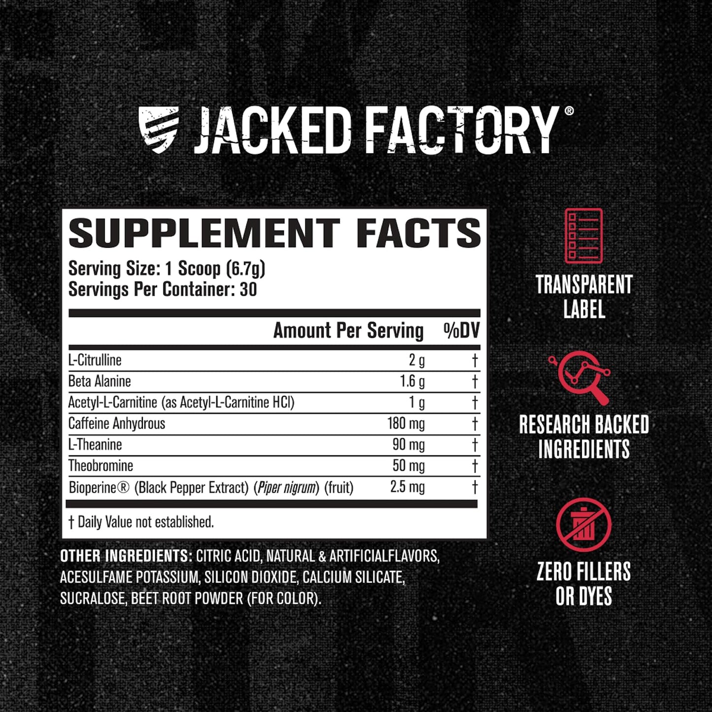 Jacked Factory Nitrosurge Shred Pre Workout Supplement Powder 7.09 Ounce