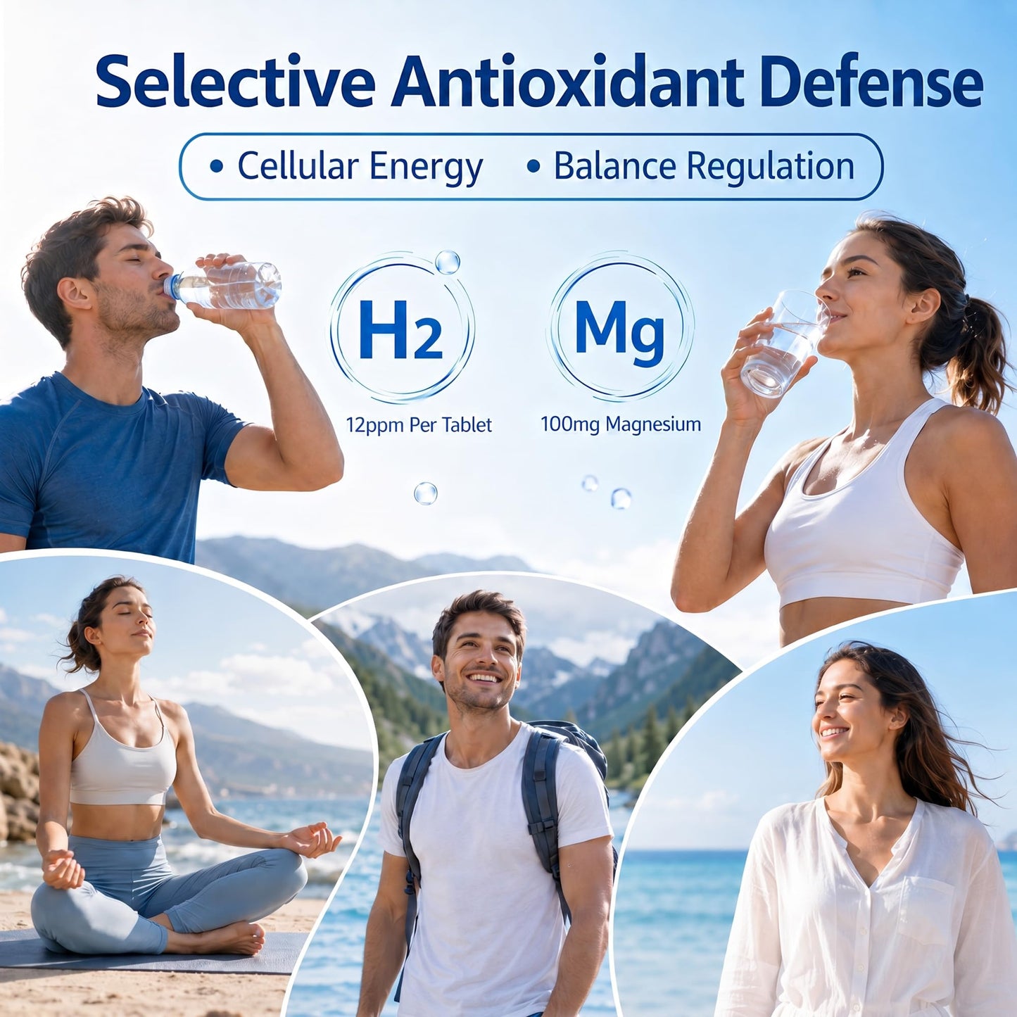 ElixAid Hydrogen Tablets for Water – Effervescent Molecular Hydrogen Supplement Tablet, 90 Count
