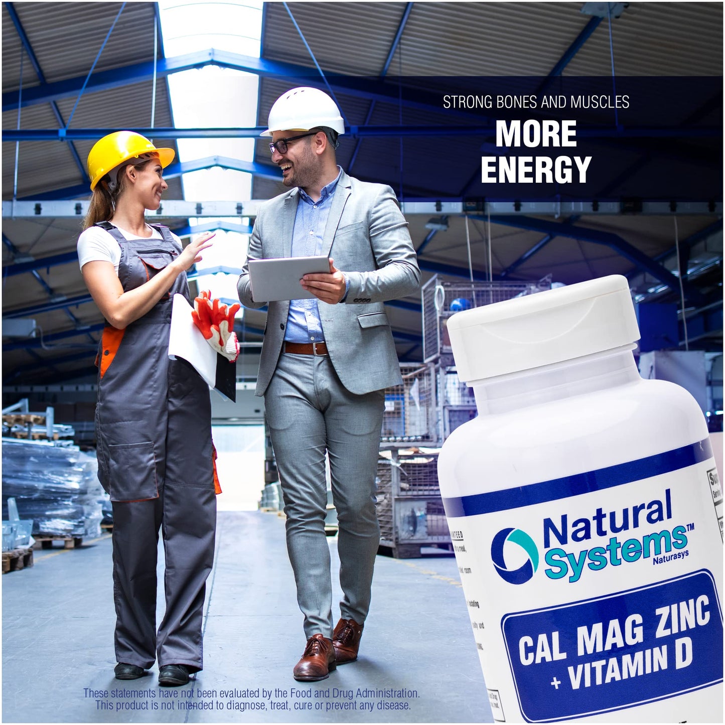 Natural Systems Naturasys Calcium Magnesium Zinc Vitamin D Supplement Tablet, 60 Count