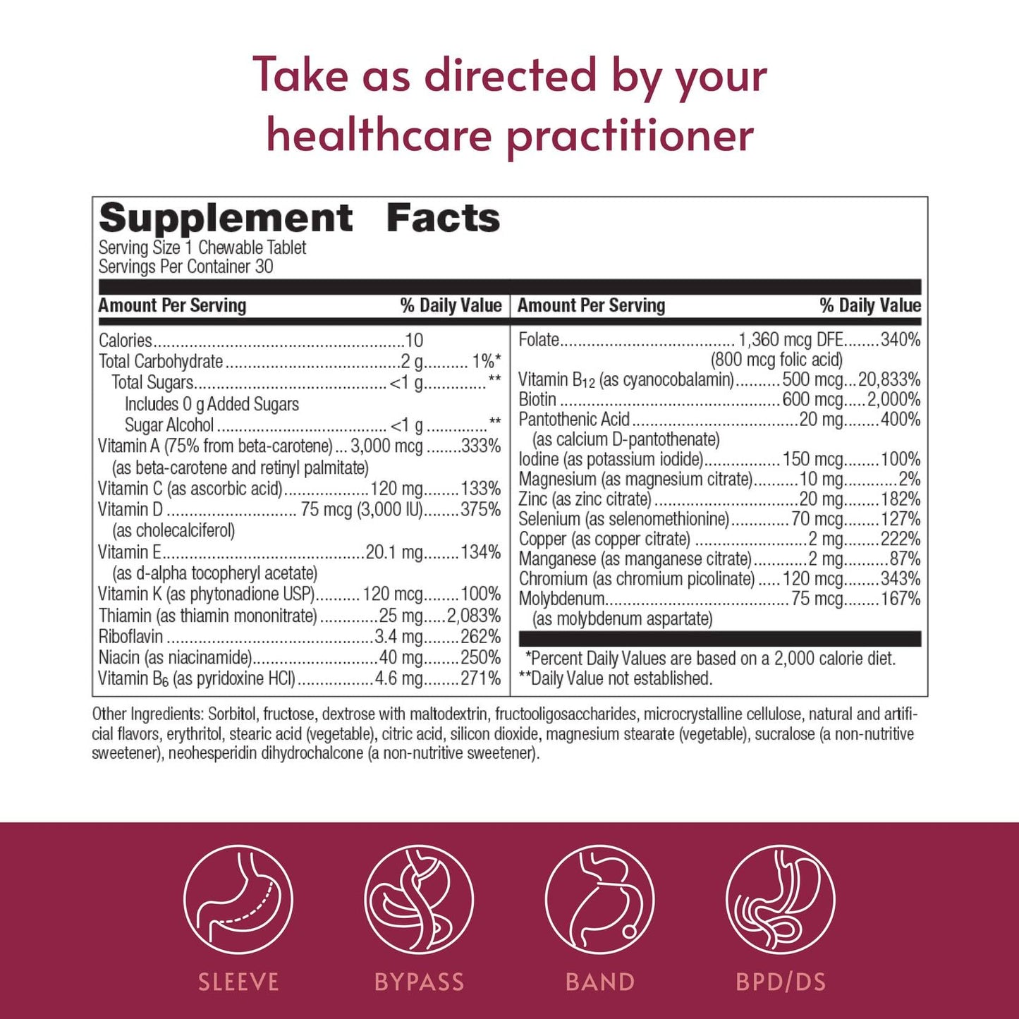 Bariatric Advantage Ultra Solo Without Iron Once-Per-Day Daily Multivitamin for Bariatric Surgery Patients Tablet 30 Count