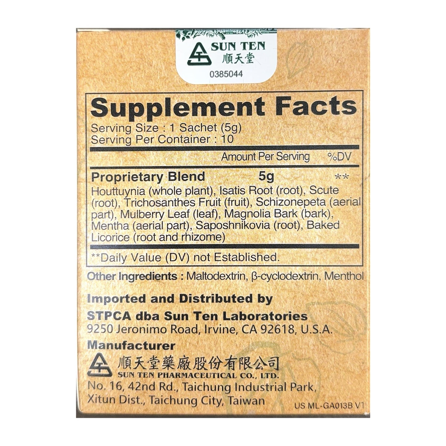 Sun Ten RespireAid™ All-Natural Lung Cleanse & Detox Powder, 10 Sachets