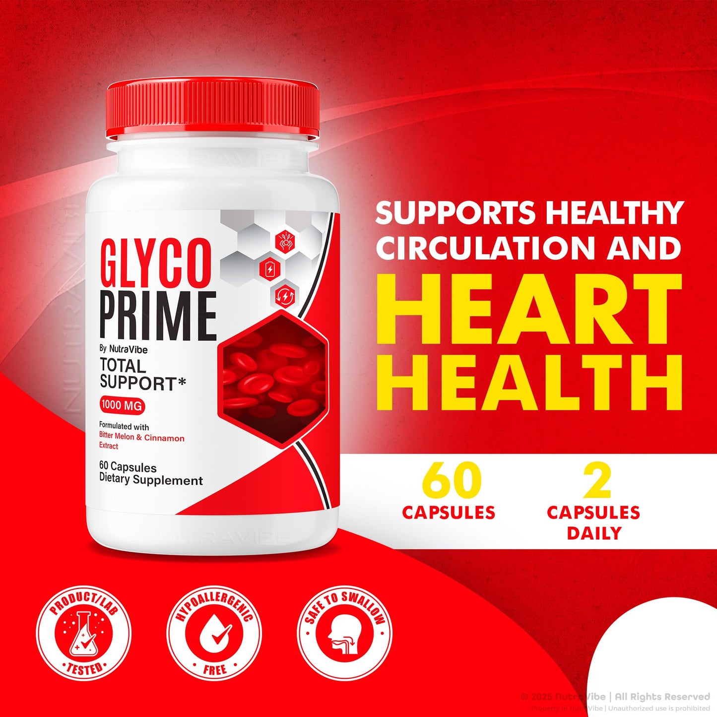 NutraVibe Glyco Prime Capsule, 60 Capsules