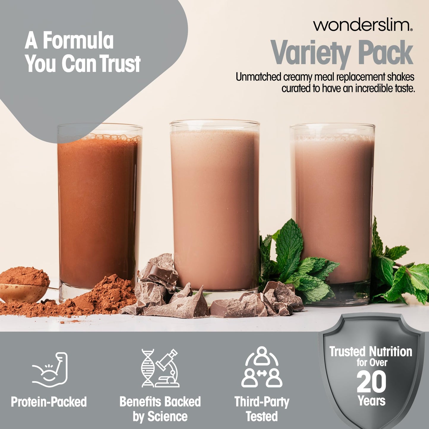 WonderSlim Protein Meal Replacement Shake Powder 6.8 Ounce