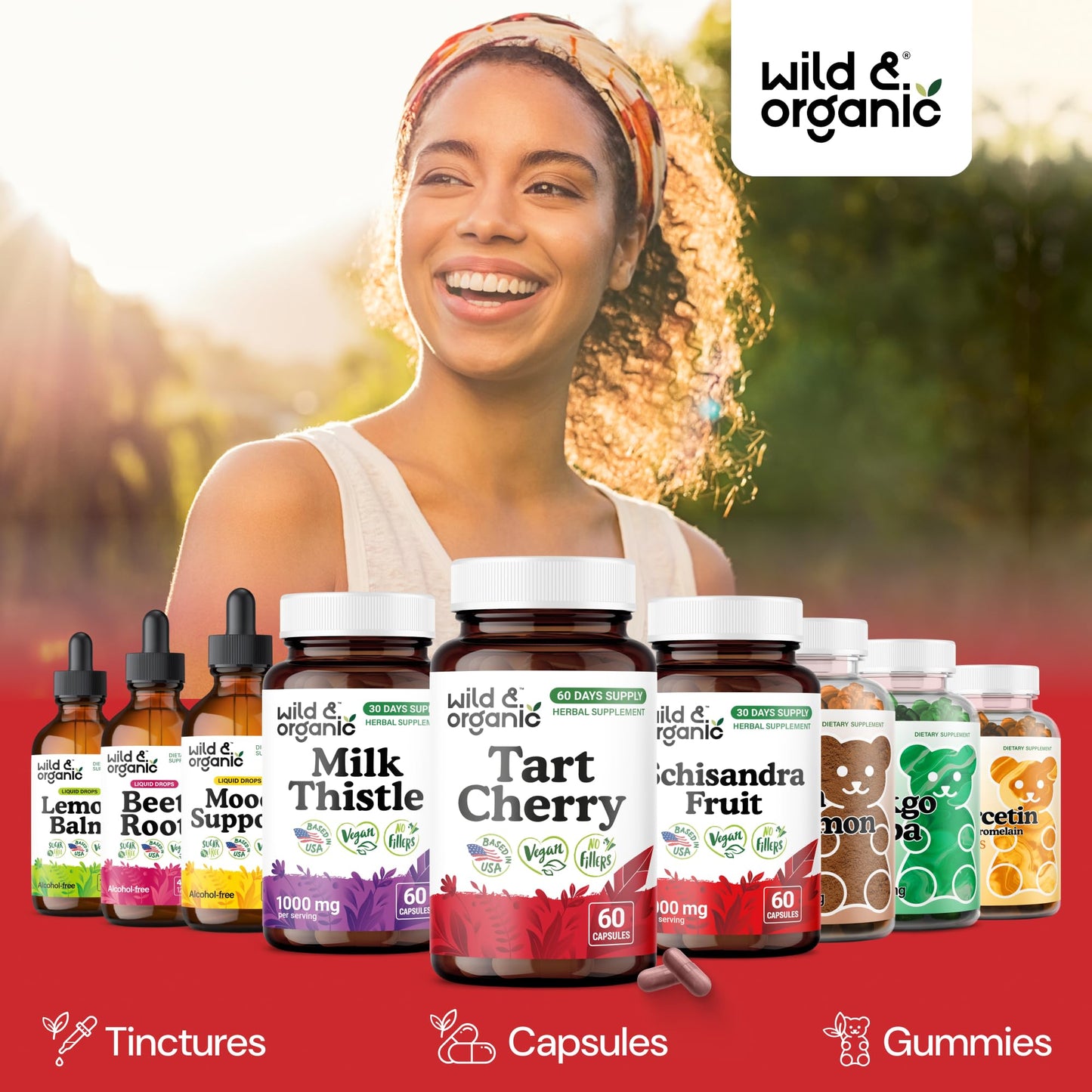 Wild & Organic Tart Cherry Capsules 600 mg, 60 Capsules
