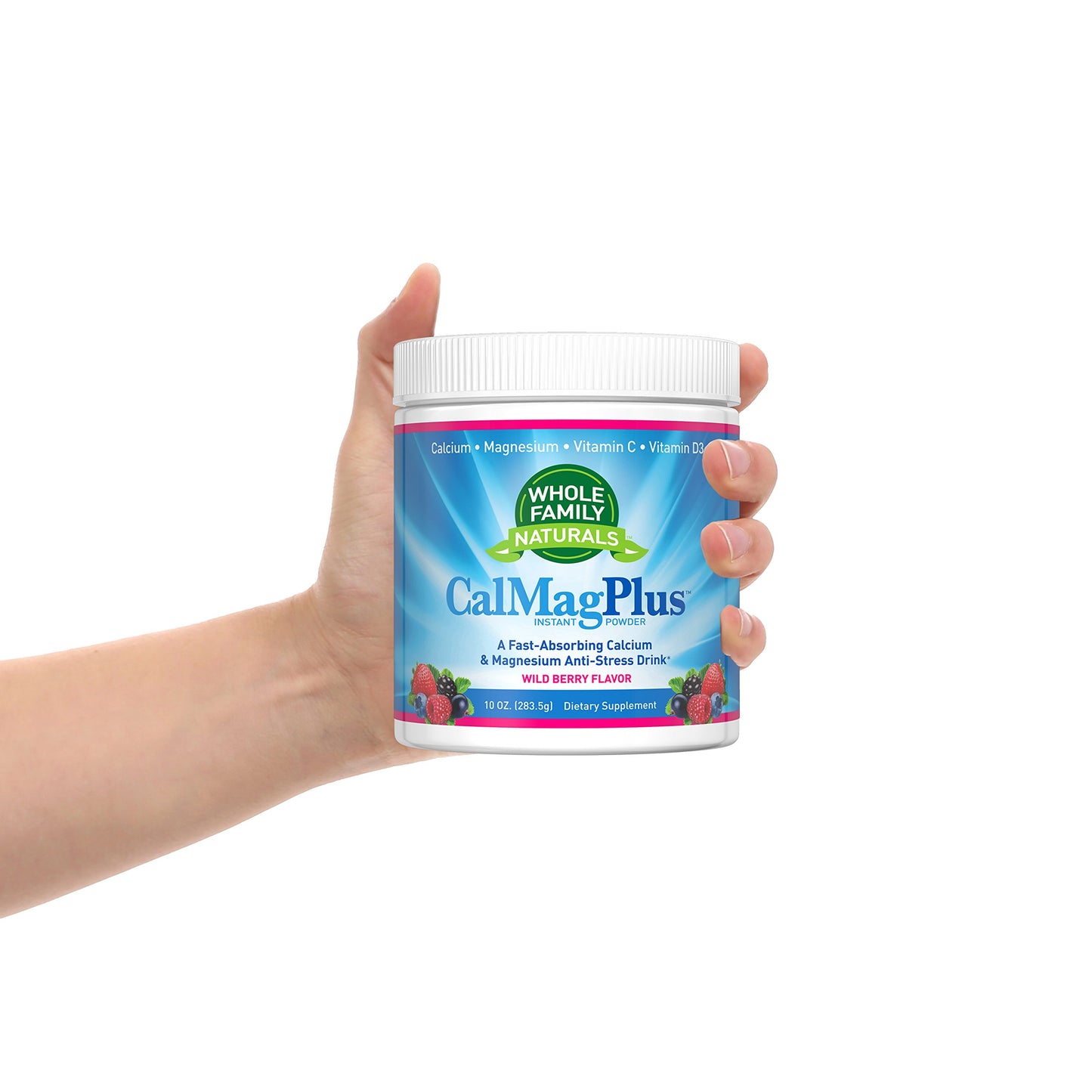 Whole Family Naturals CalMag Plus Calcium Magnesium Powder for Calm & Relaxation, 10 Ounce