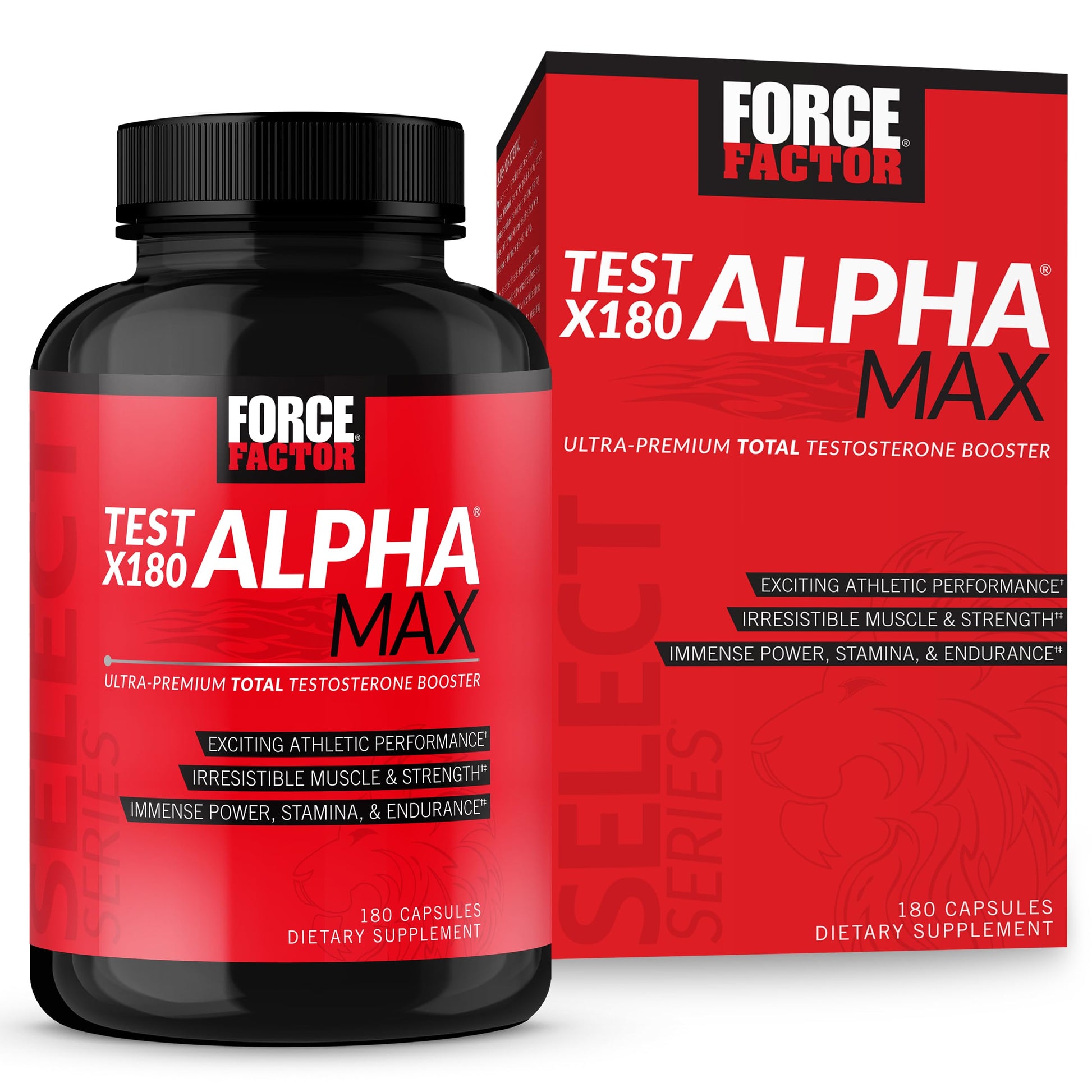 Force Factor Test X180 Alpha Max Total Testosterone & Nitric Oxide Booster 180 Capsules
