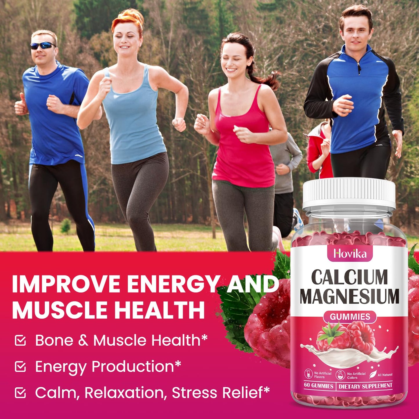 Hovika Calcium Magnesium Zinc Gummies, 60 Gummies