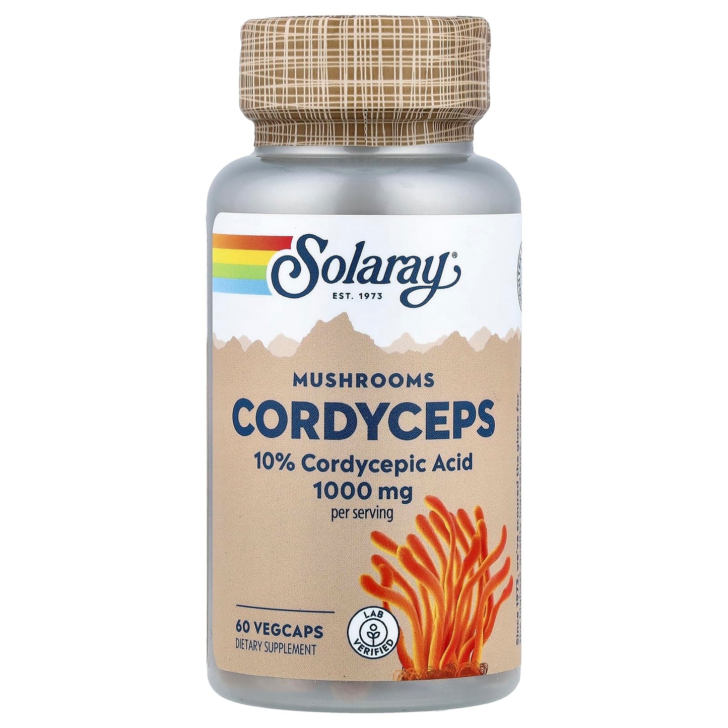 SOLARAY Mushrooms, Cordyceps Capsules 60 Count