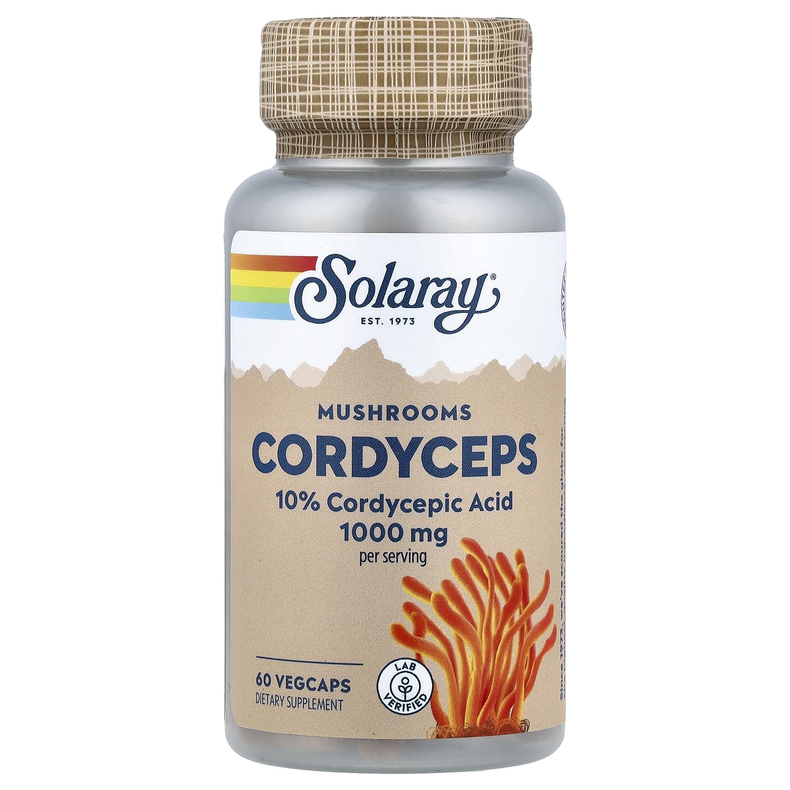 SOLARAY Mushrooms, Cordyceps Capsules 60 Count