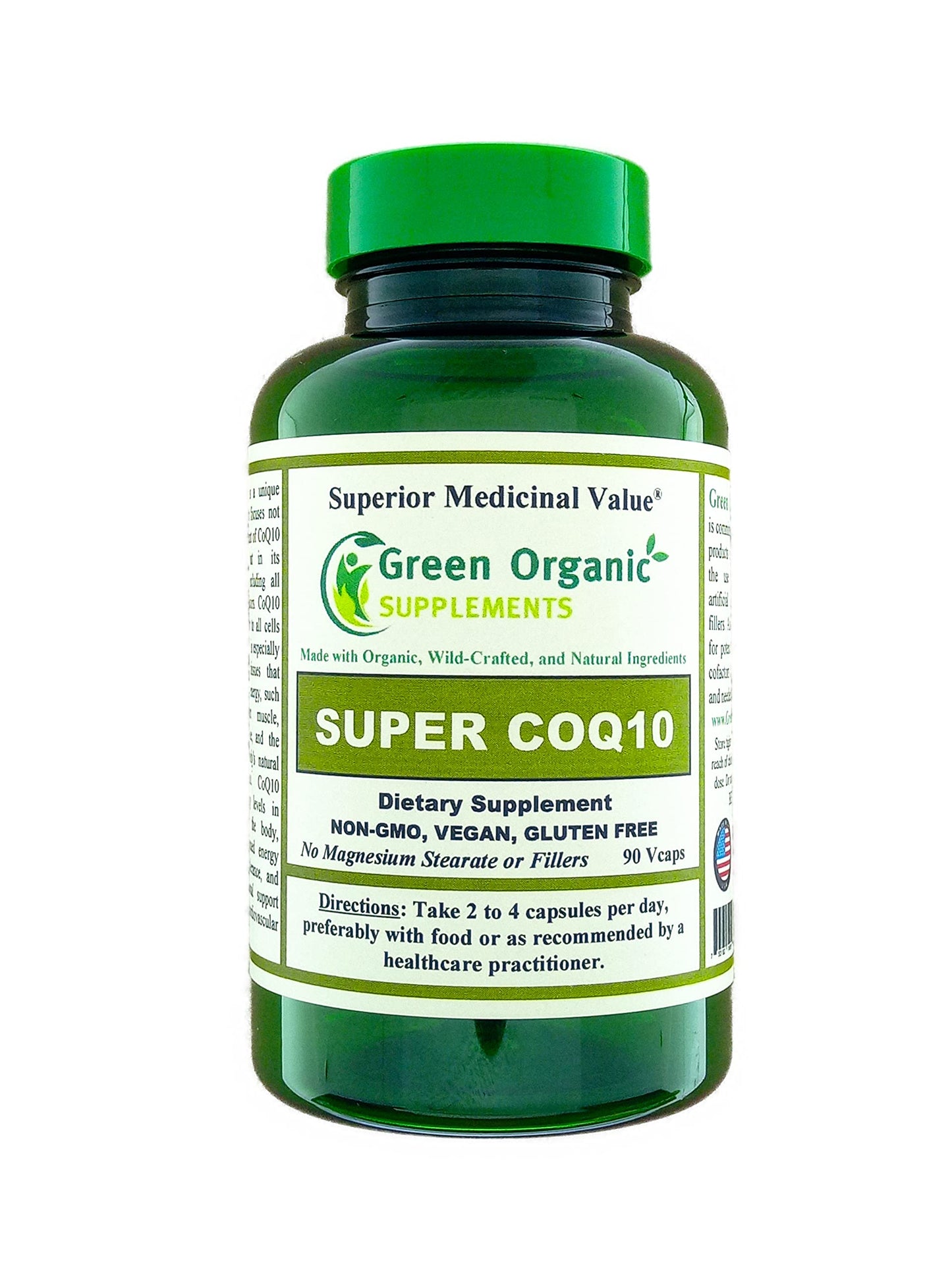 Green Organic Supplements CoQ10 (Ubiquinone), 90 Capsules