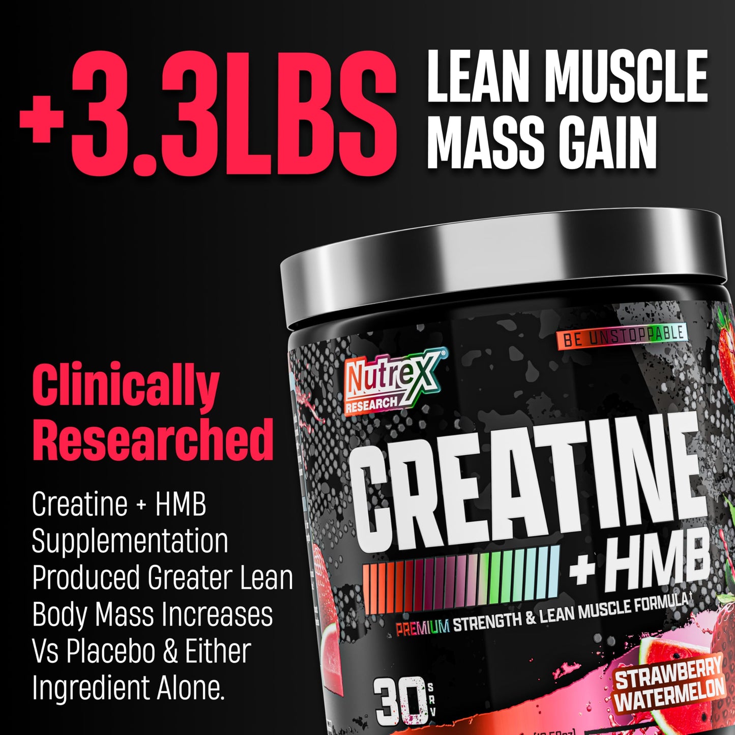 Nutrex Research Creatine HMB Powder, 10.58 Ounce