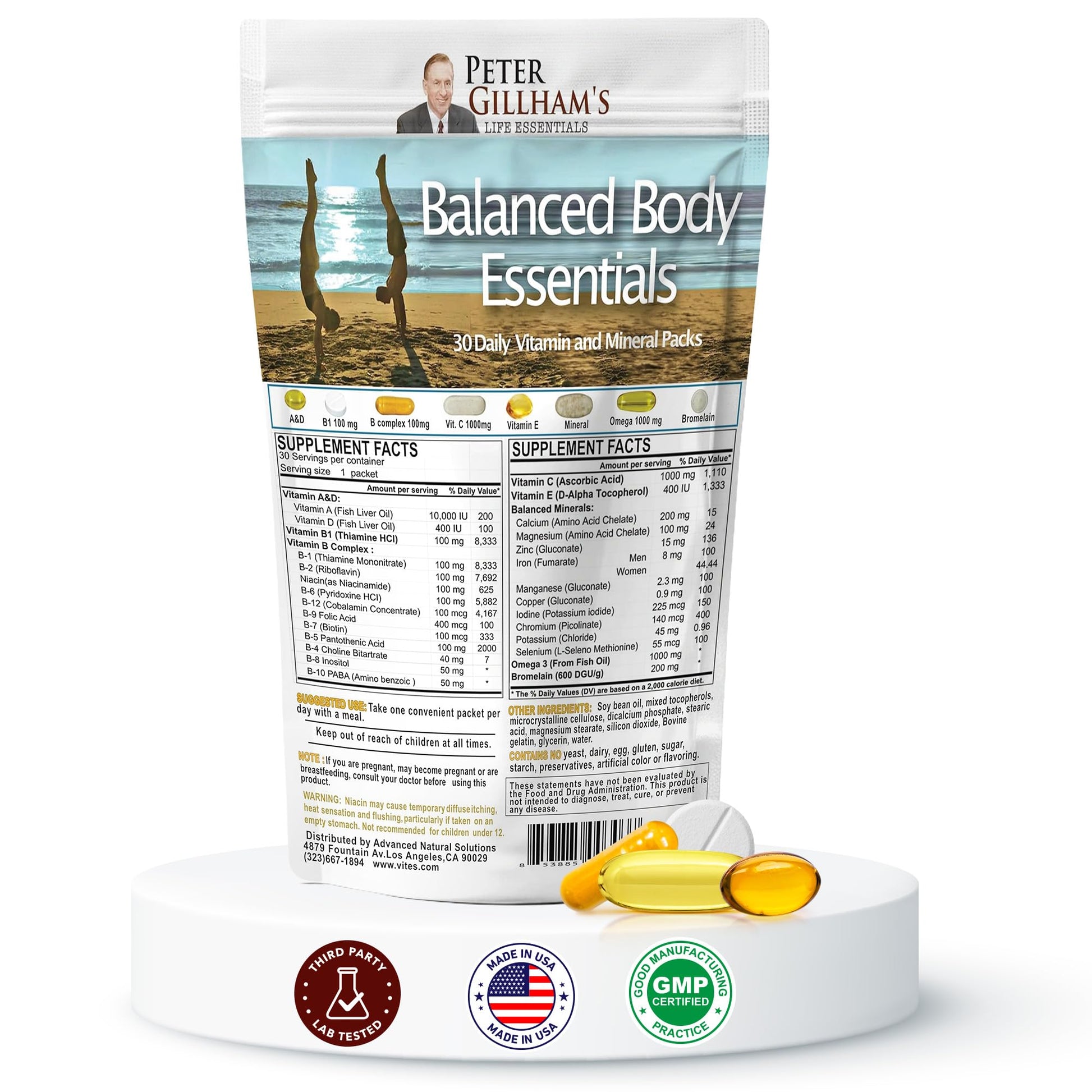 Peter's Choice Balanced Body Essentials Daily Multivitamins & Minerals Sealed Packet 30 Pack