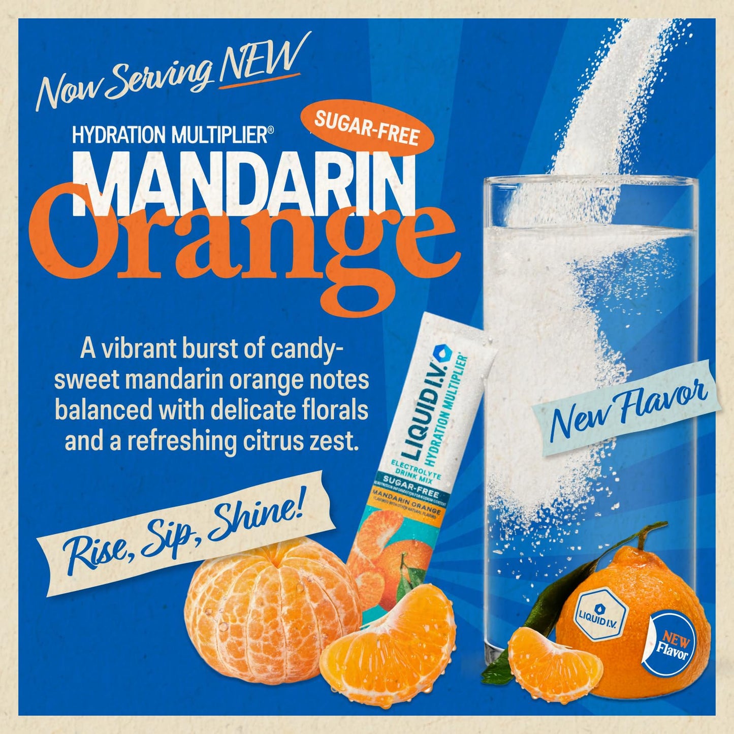 Liquid I.V. Sugar Free Hydration Electrolytes Powder, Mandarin Orange, 42 Count
