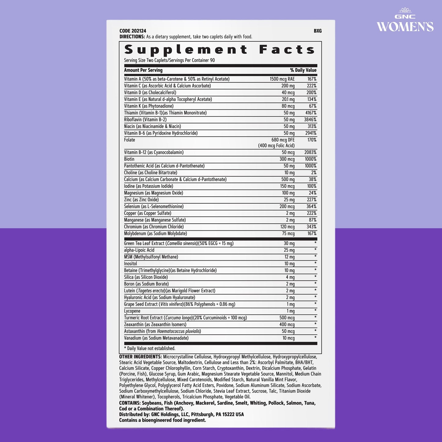 GNC Women's Multivitamin Active Without Iron, Joint Health Caplets, 180 Caplets