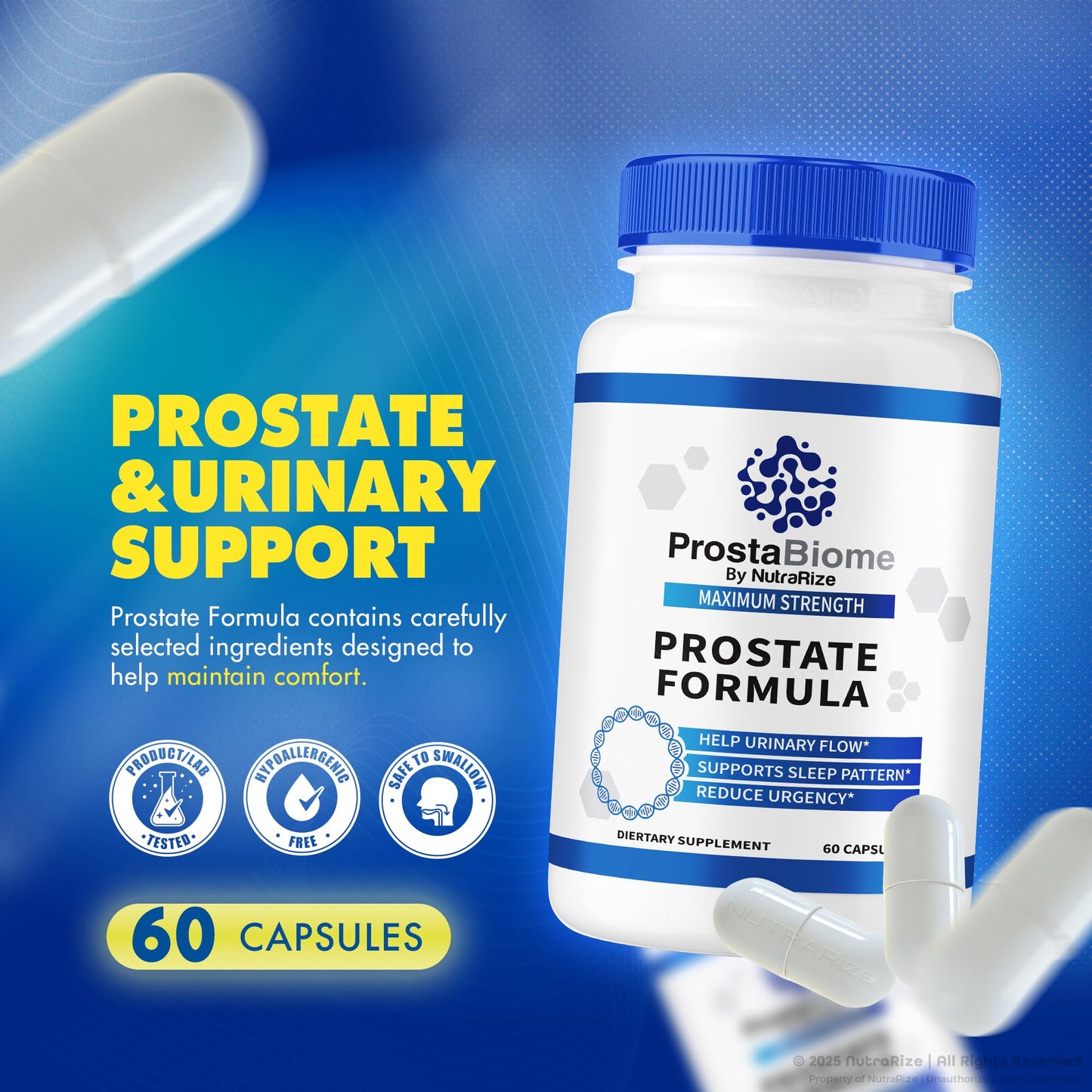 NutraRize ProstaBiome Prostate Support Capsules, 180 Capsules