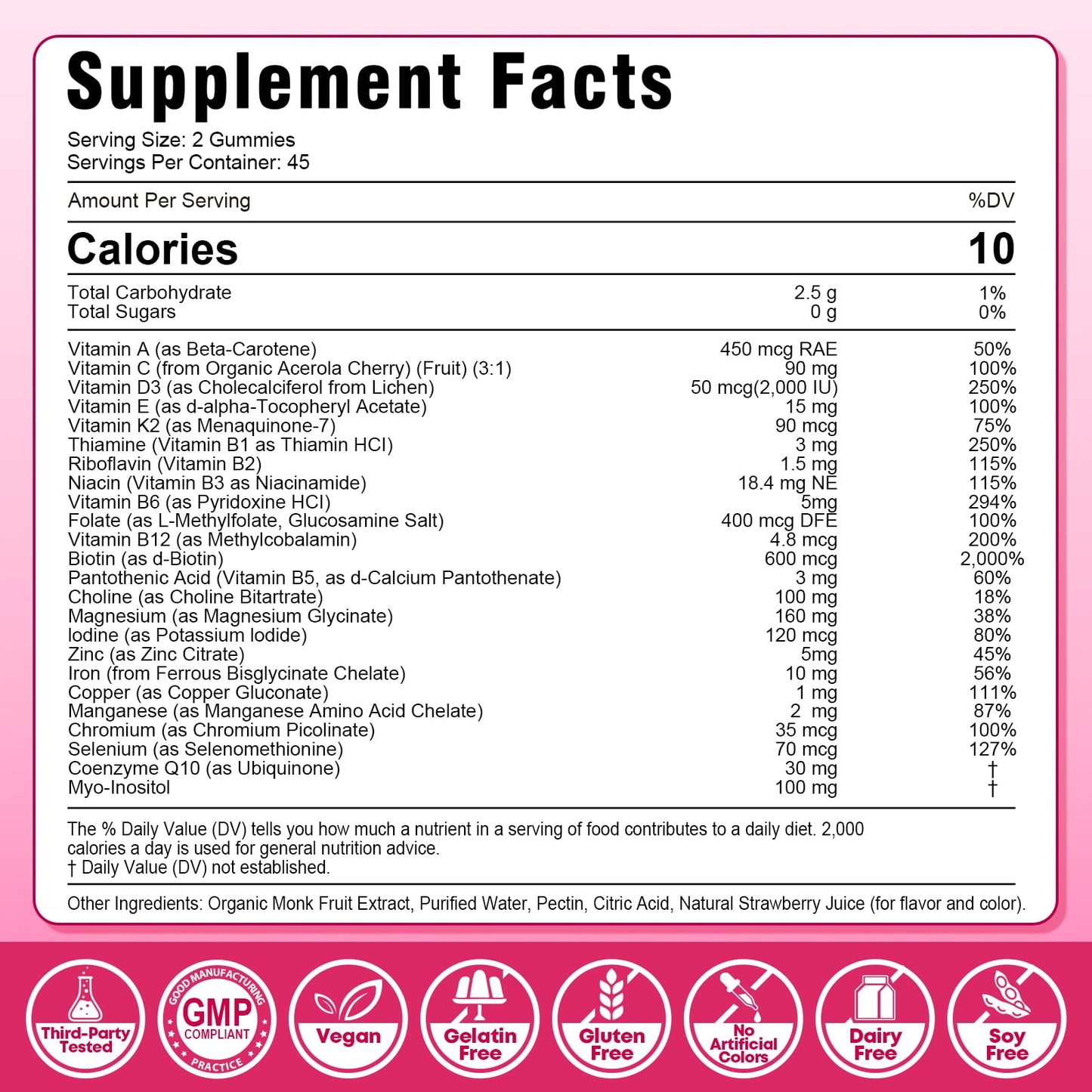 Sijigood Methylated Multivitamin Gummies for Women 90 Count