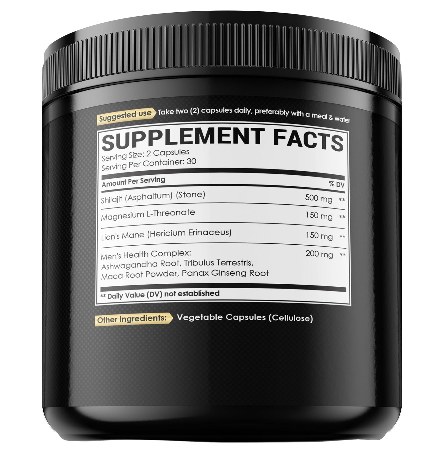 NUQIIT Shilajit Pure Himalayan Organic with Magnesium, Lions Mane, and Men Health Complex as Ashwagandha, Maca Root & More, 60 Capsules