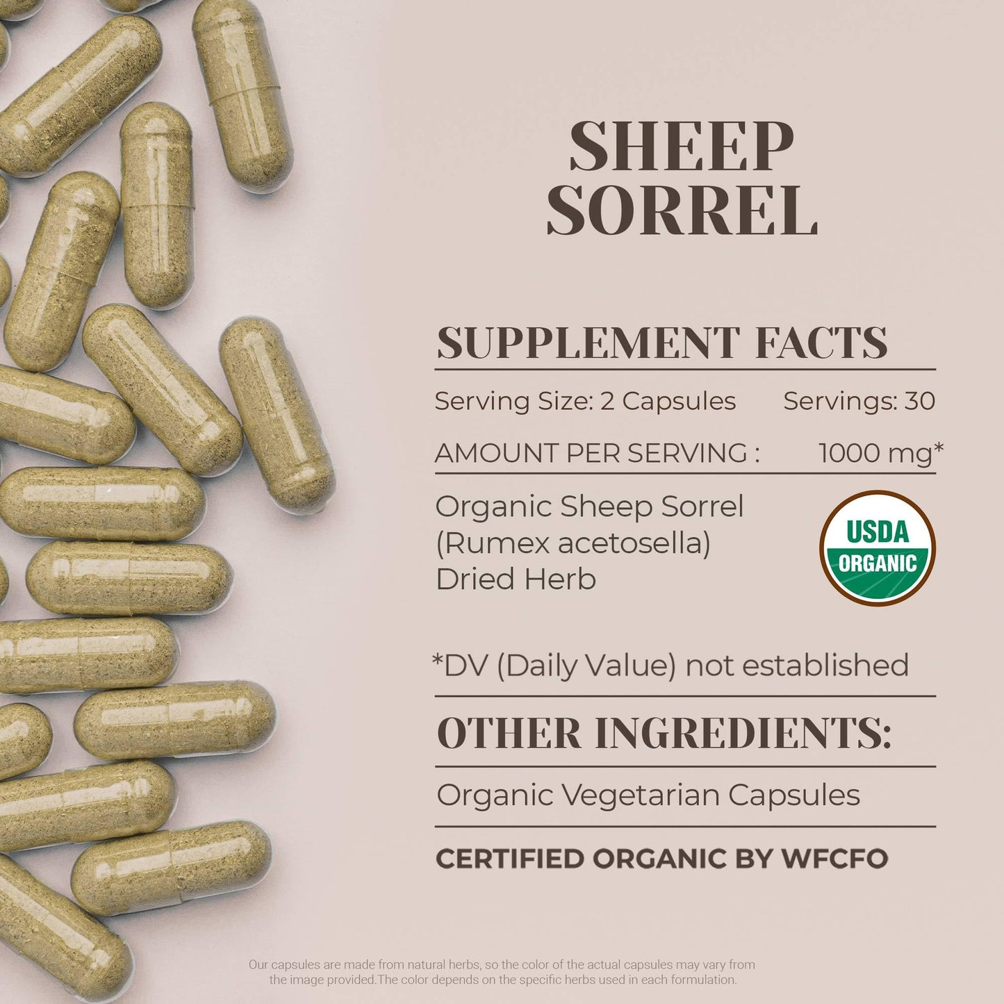 Garden Organics Sheep Sorrel Capsules, 60 Count