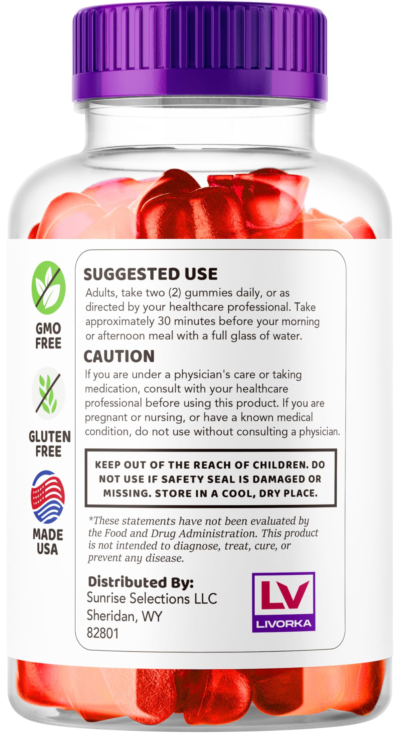 LIVORKA Balance Blend Keto ACV Gummies, 60 Gummies