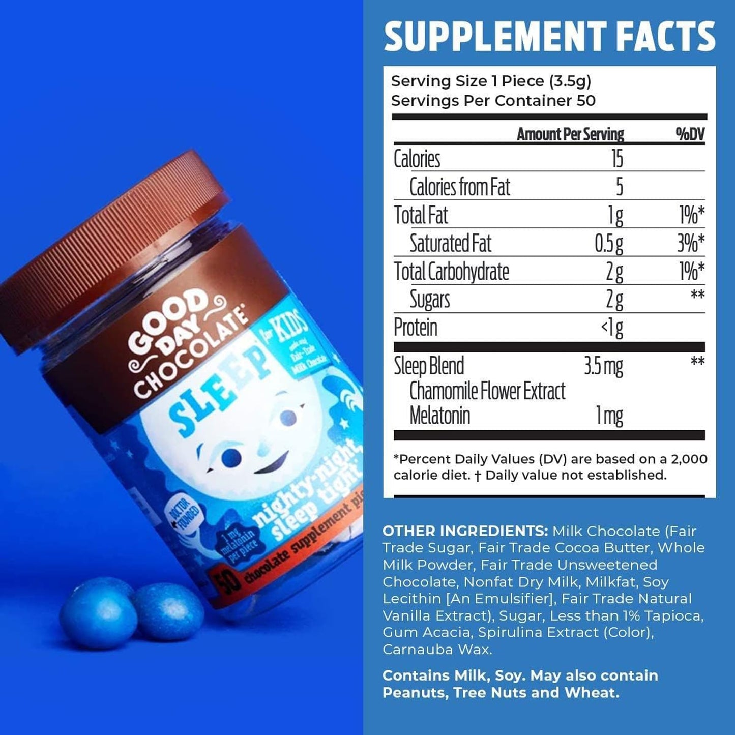 Good Day Chocolate Melatonin for Kids Chewable 100-count