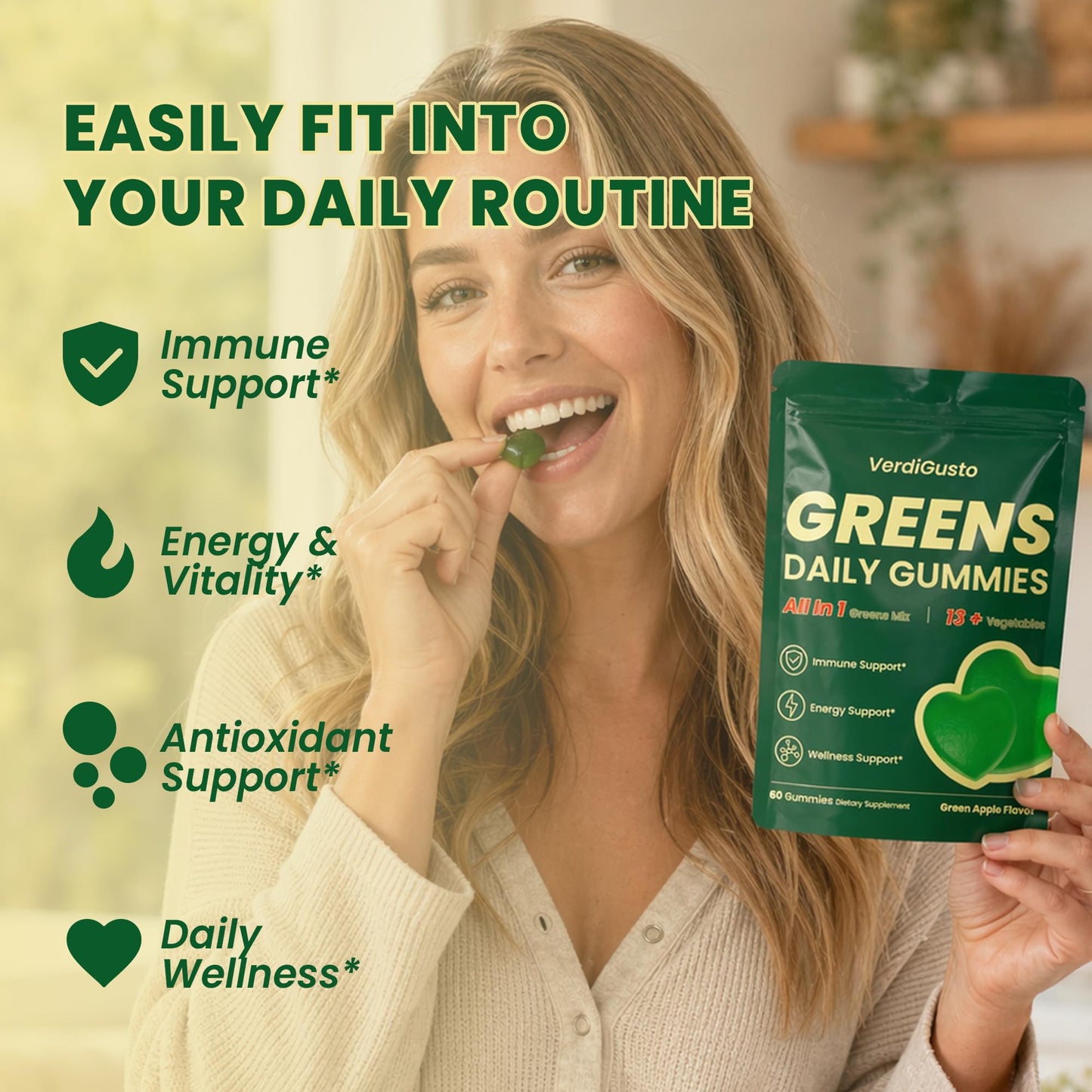 VerdiGusto Greens Gummies 60 Count