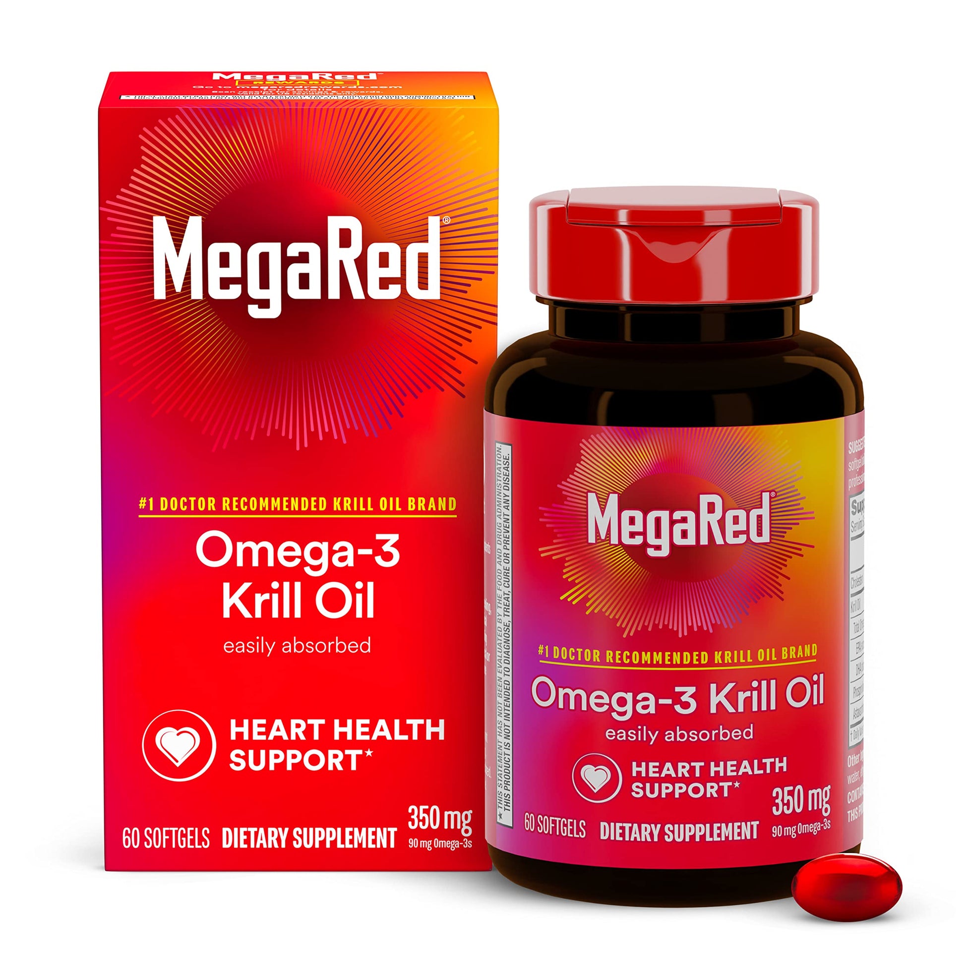 MegaRed Omega-3 Krill Oil 350mg Softgels 65 Count