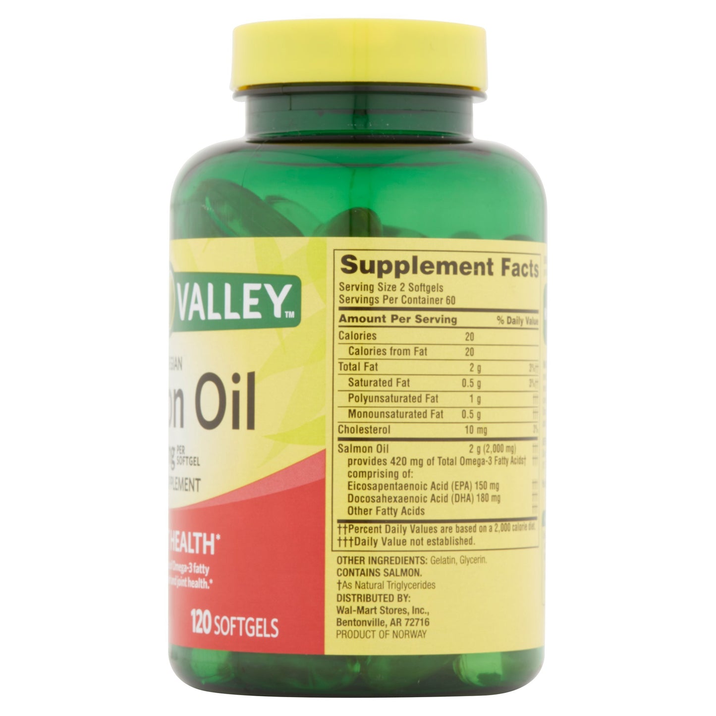 Spring Valley Salmon Oil 1000 mg Softgel 120 Count