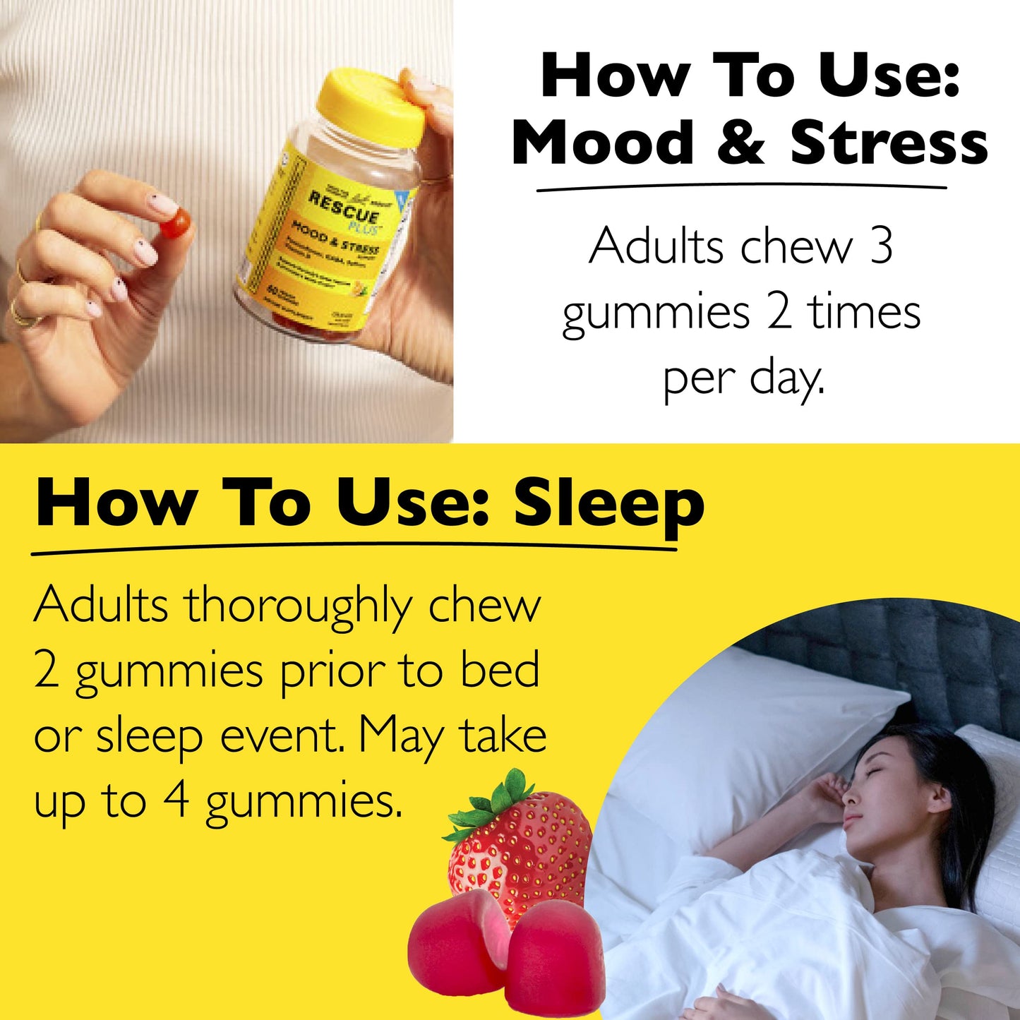 RESCUE Sleep & Mood Gummies, 120 Gummies