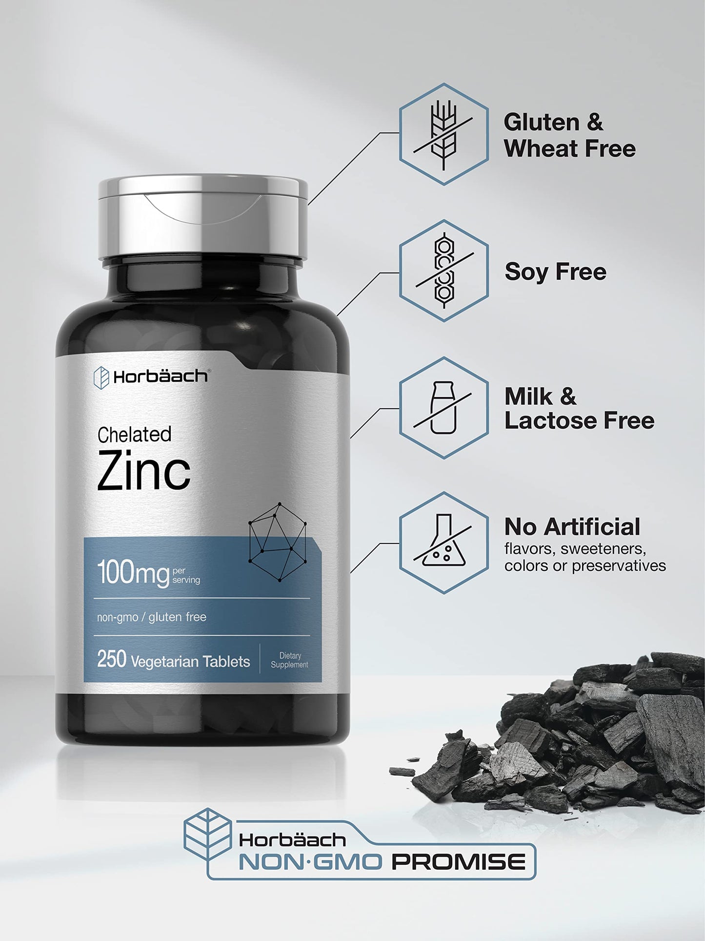 Horbäach Chelated Zinc Supplement 100mg Tablet 250
