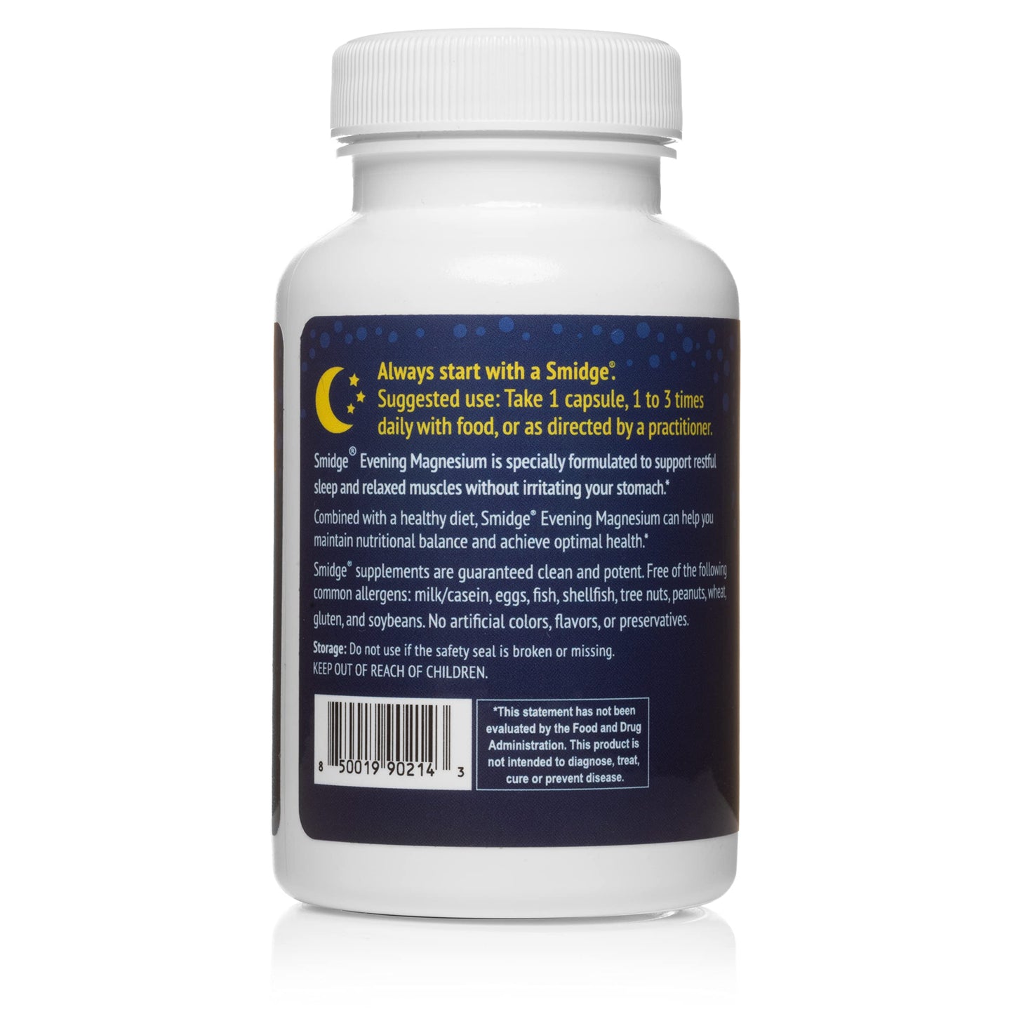 Smidge Evening Magnesium Capsules, 60 Count