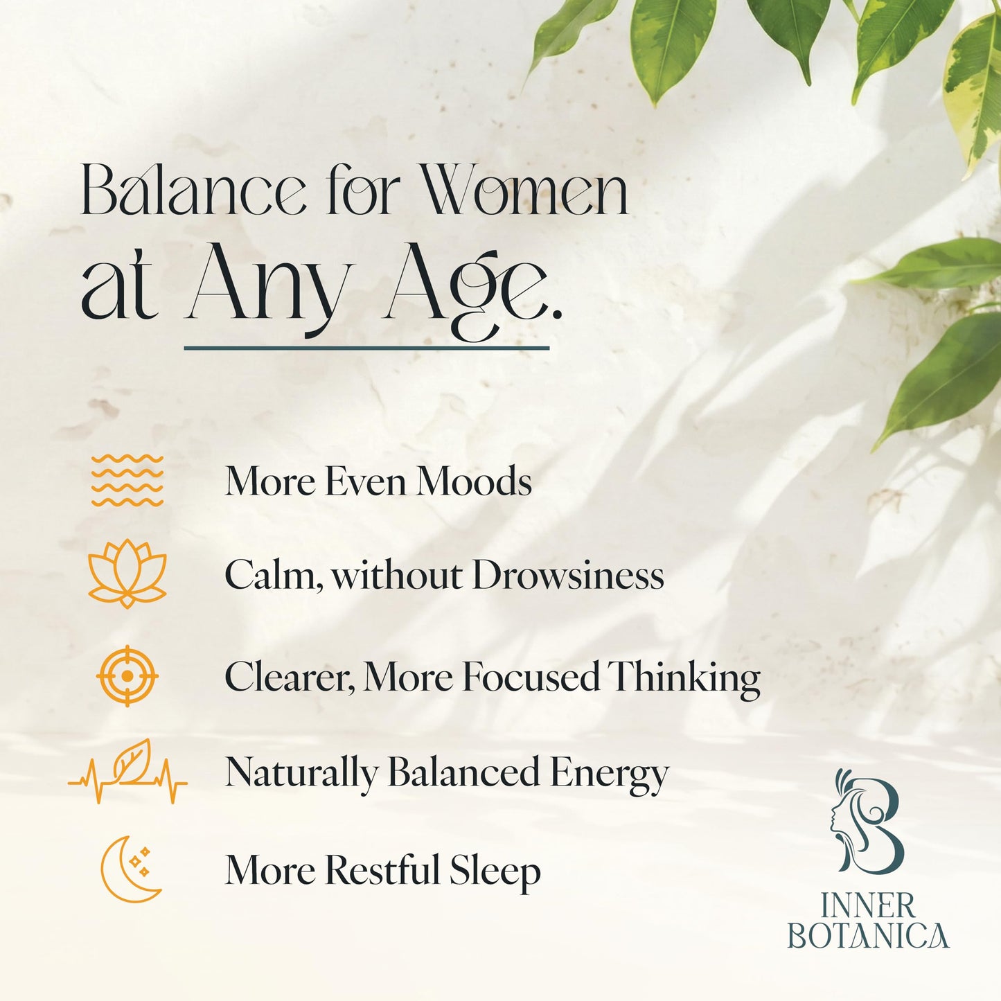 Inner Botanica Stability – Perimenopause & Menopause Support Supplement with L-Theanine, Saffron & Maca – 60 Capsules
