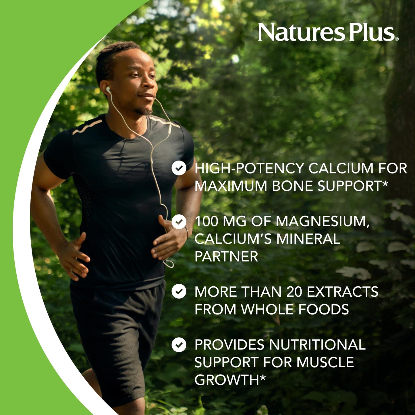 NaturesPlus Source of Life Garden Calcium Capsules, 120 Count
