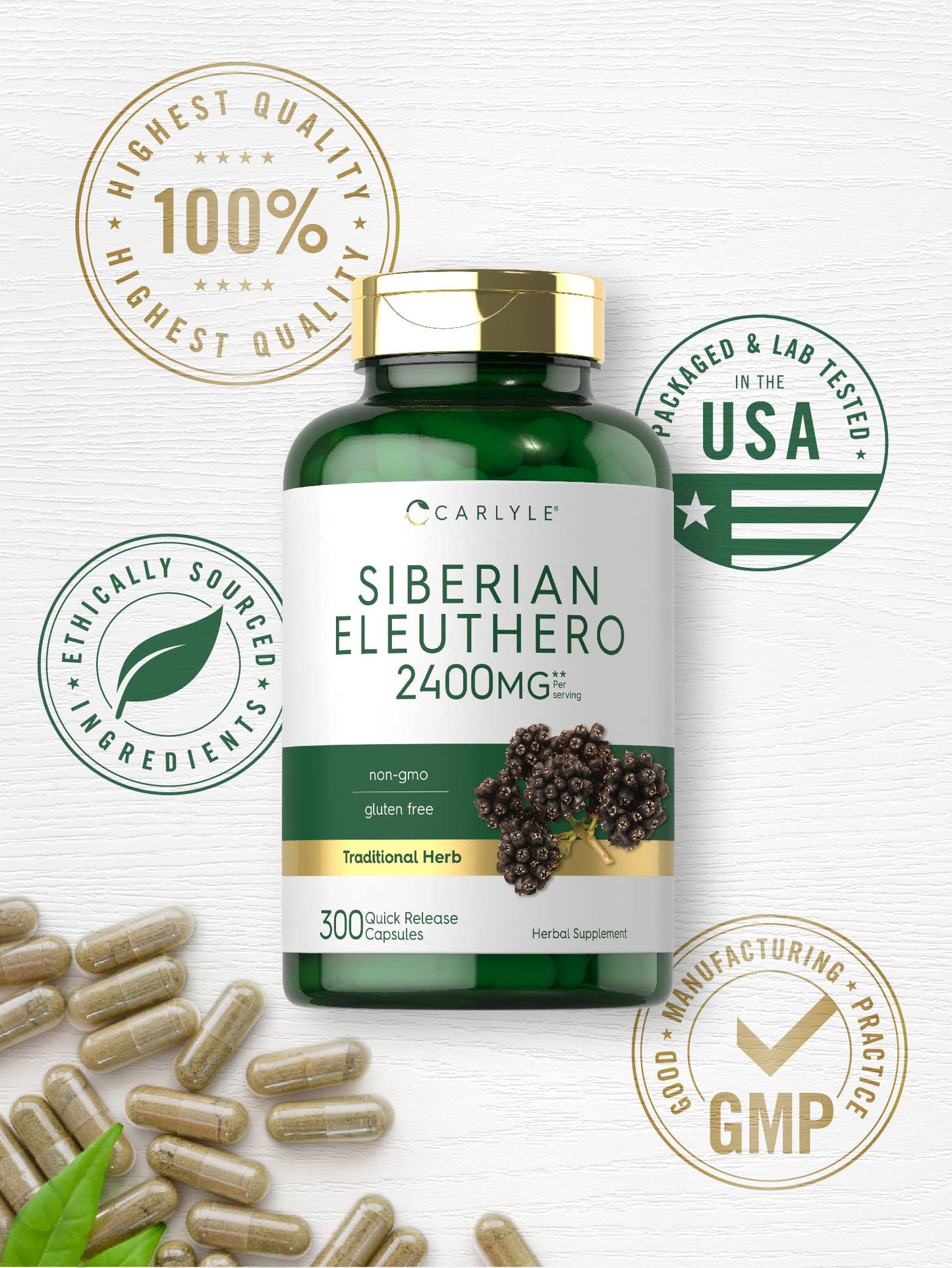 Carlyle Siberian Eleuthero Capsule 300 Capsules