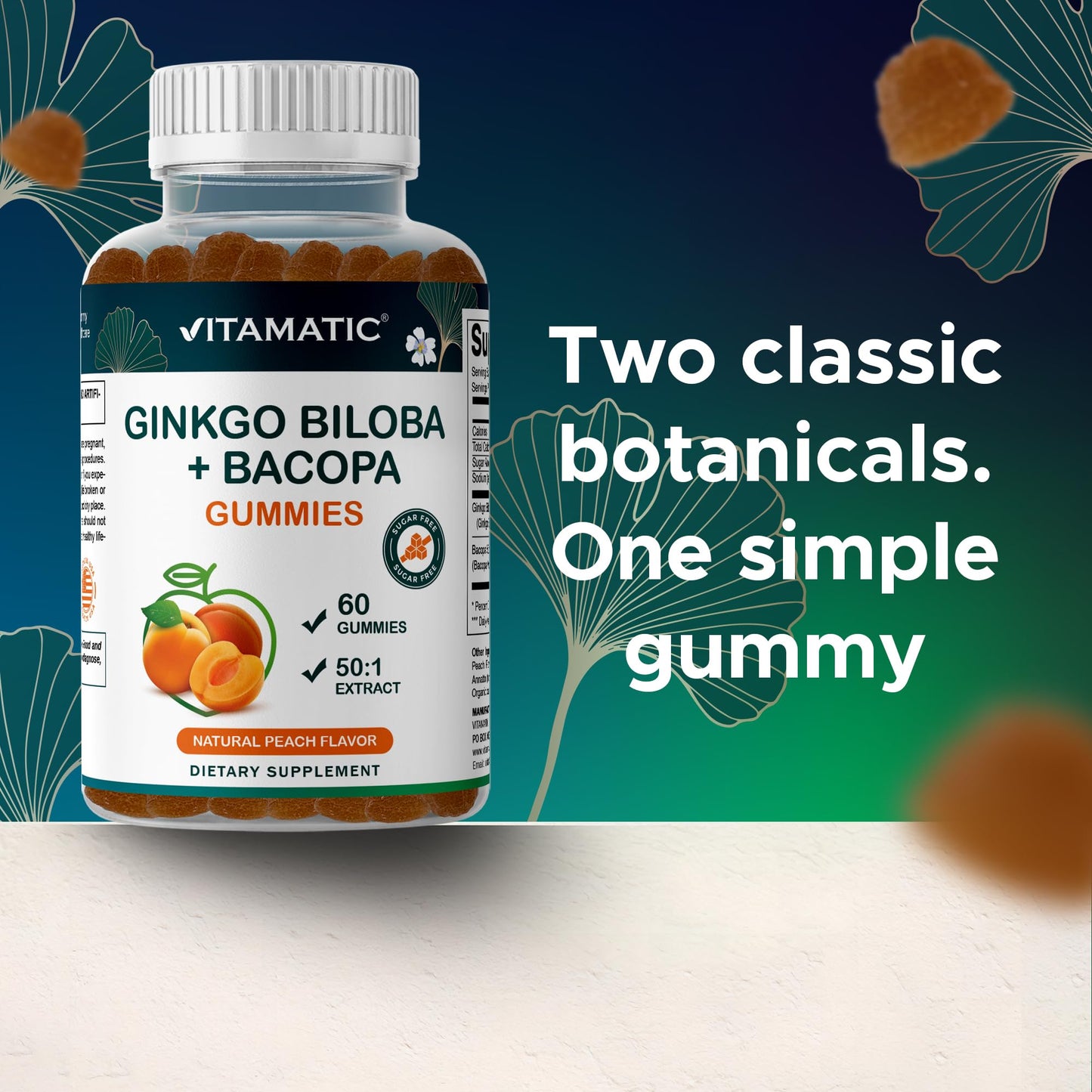 Vitamatic Ginkgo Biloba & Bacopa Gummies 120 Count