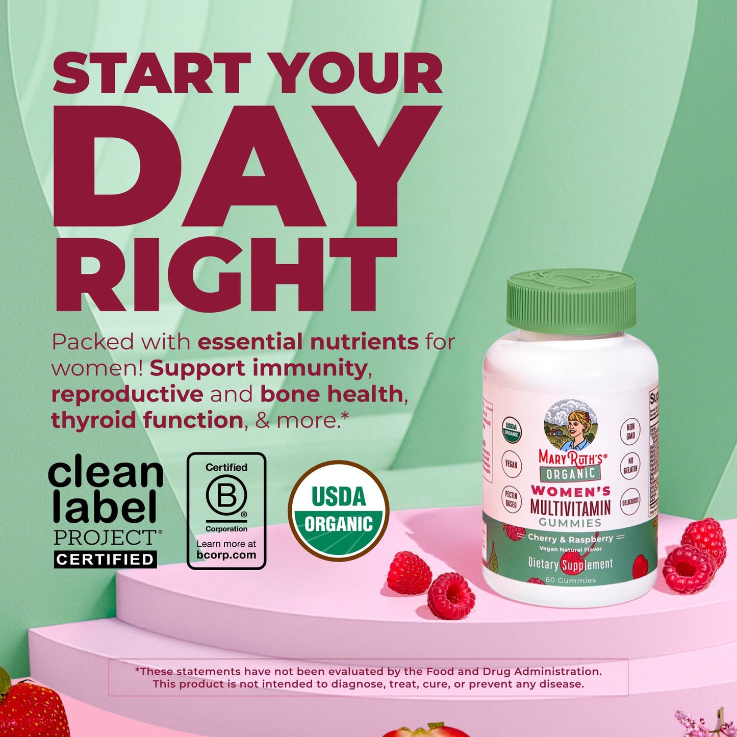 MARYRUTH'S Multivitamin Gummies for Women Ages 14+ 60 Count