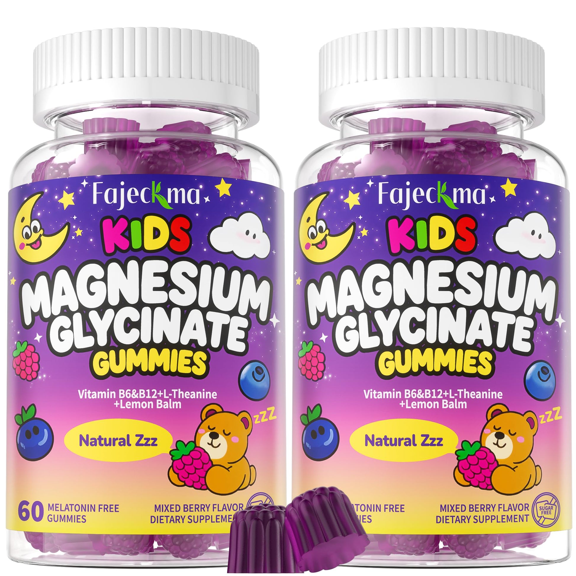 Fajeckma Magnesium Glycinate Gummies for Kids 4+ 120 Count