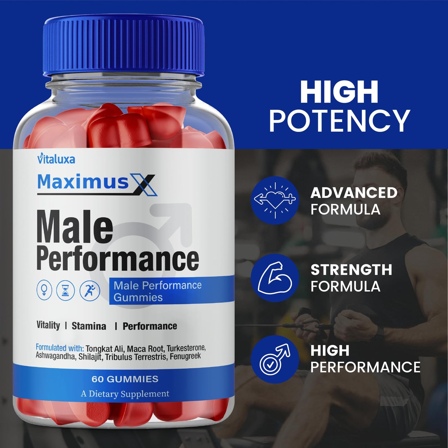 Vitaluxa Maximus X Gummies for Men, Gummy, 300 Count