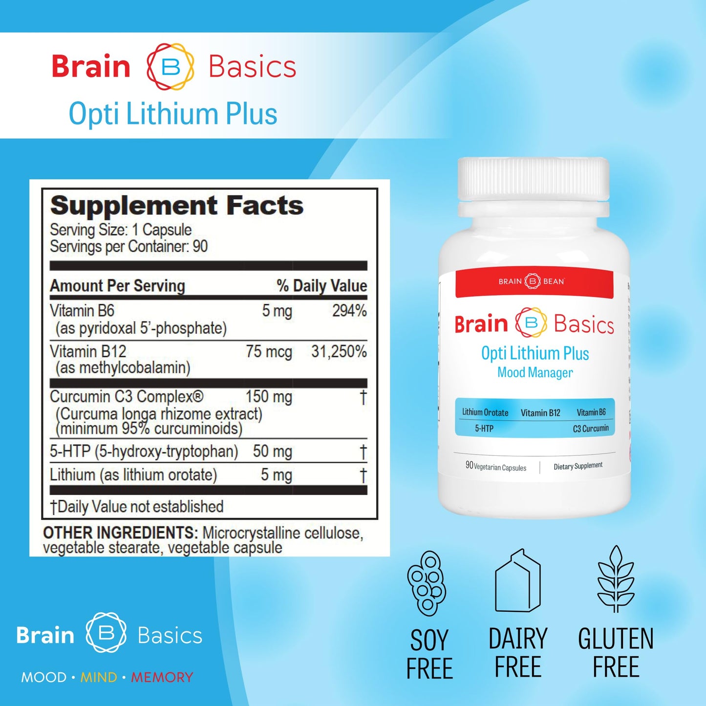 Brain Bean Opti Lithium Plus Capsule, 90 Count