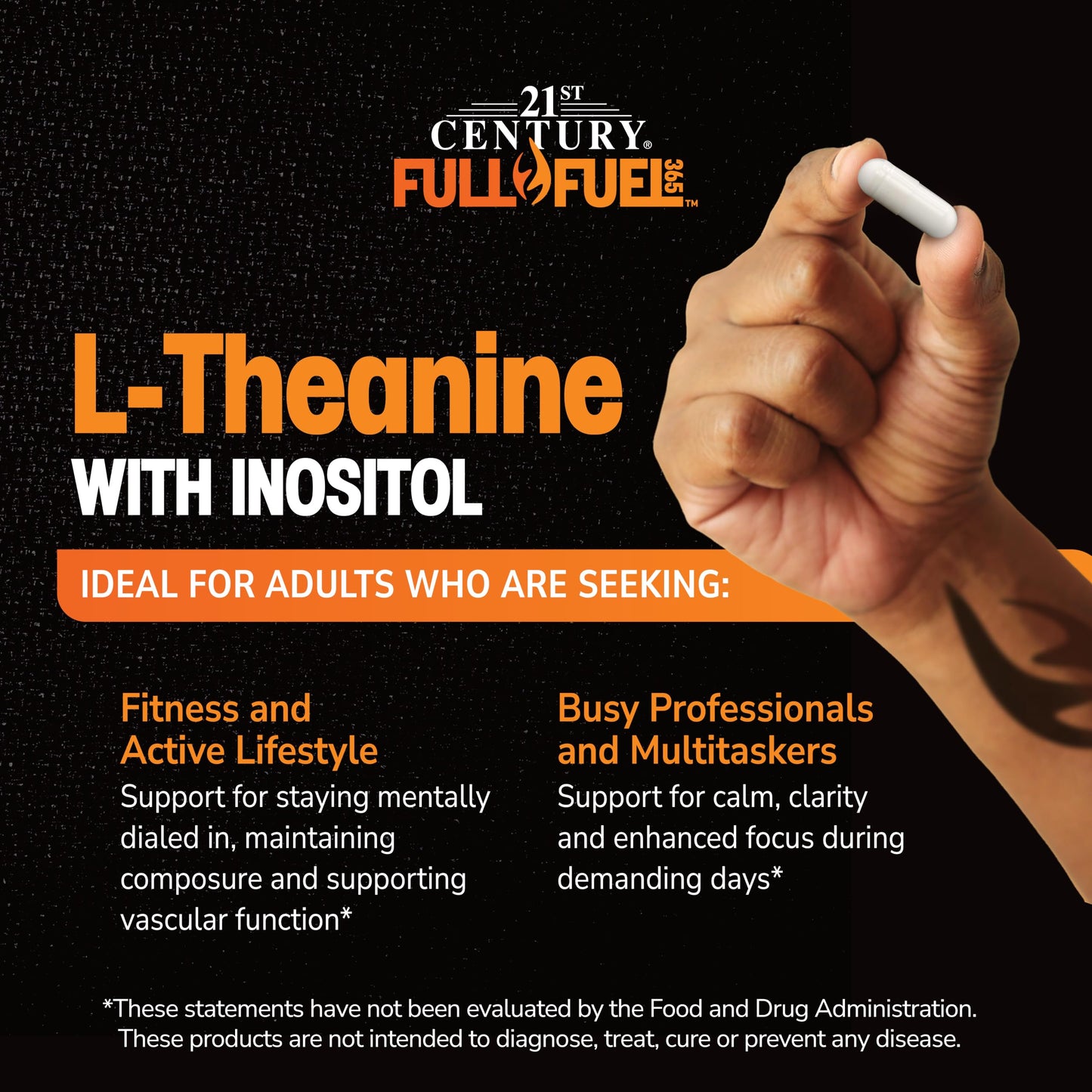 21st Century L-Theanine 200mg with Inositol Capsule, 120 Capsules