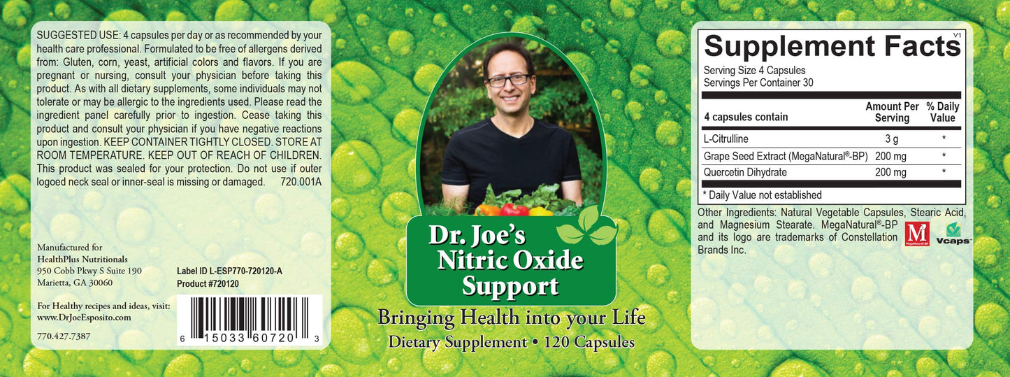 Dr. Joe's Nitric Oxide Support Capsule 120 Count