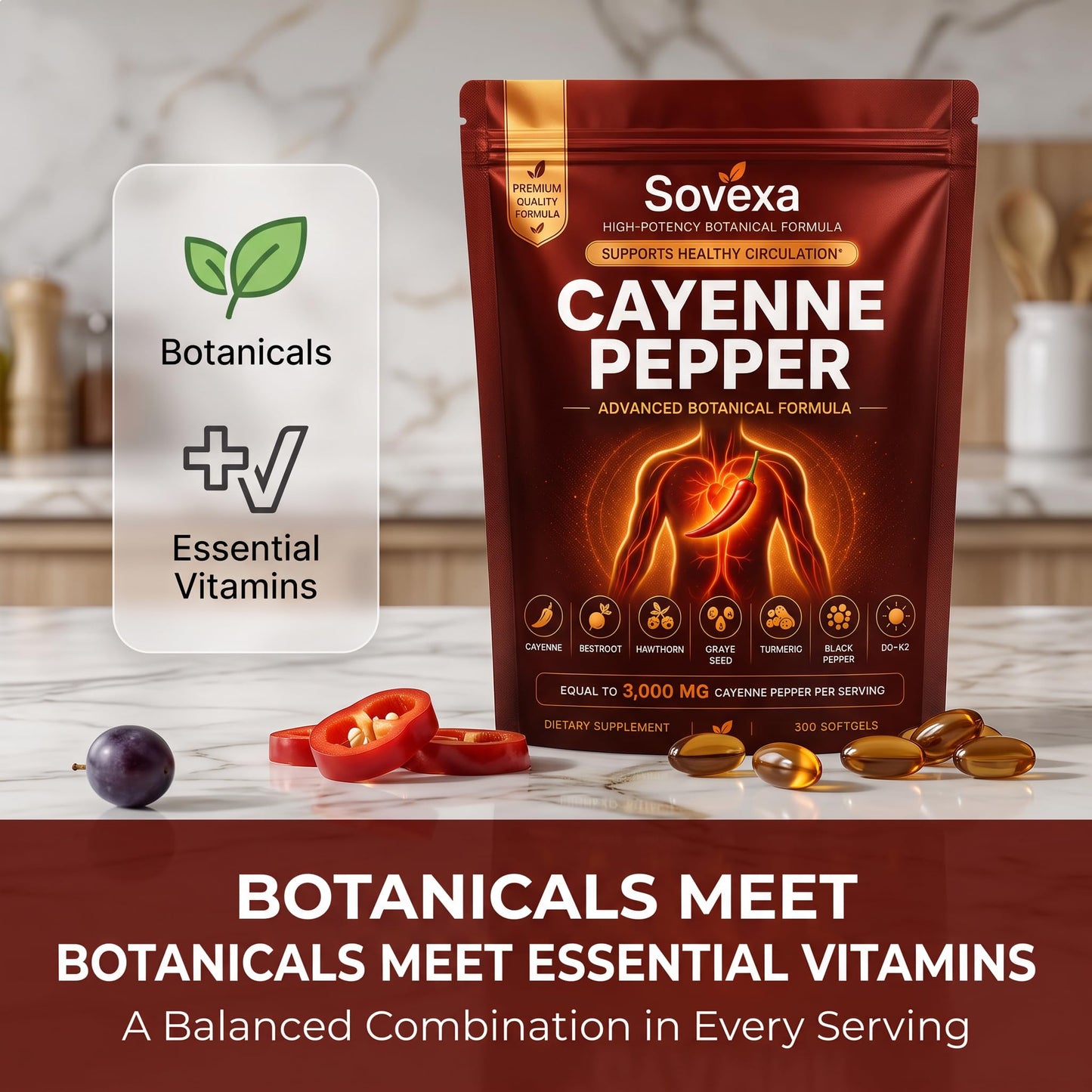 Sovexa Cayenne Pepper Softgels 300 Count