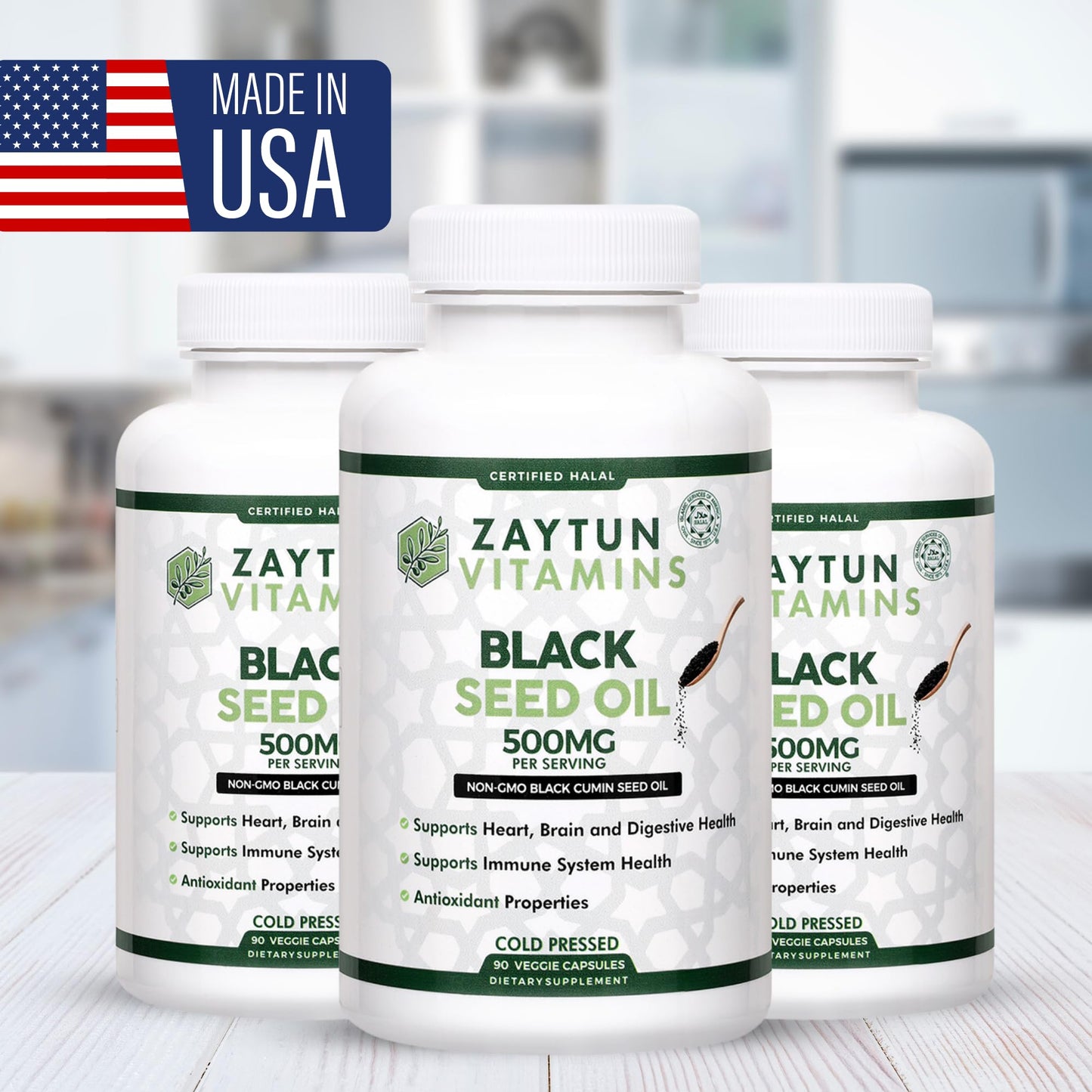 Zaytun Vitamins Halal Black Seed Oil Capsule, 90 Count