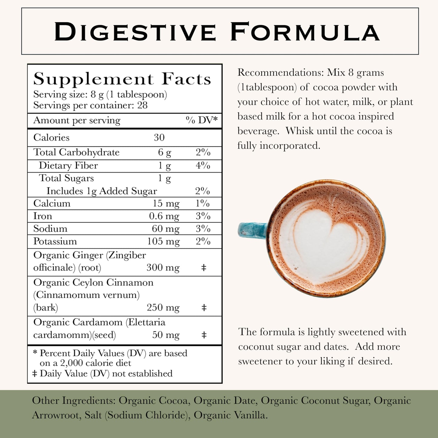 Herbal Roots Organic Digestive Spiced Herbal Cocoa Powder, 8 oz