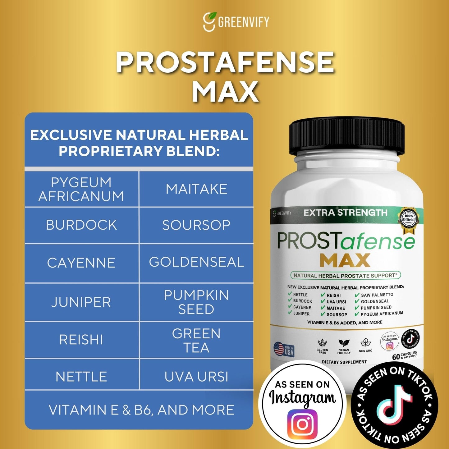 Prostafense Max Prostate Support Supplement Capsule, 60 Count