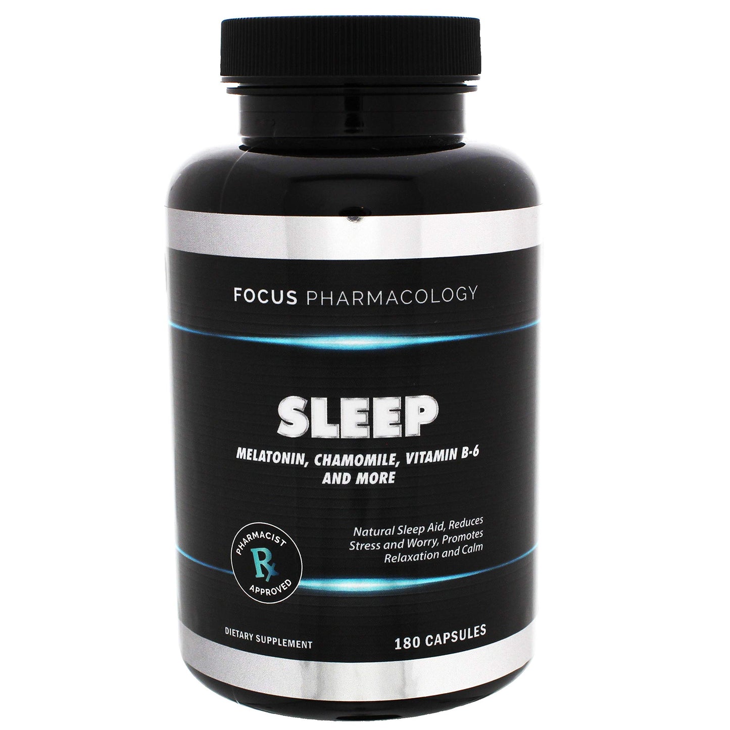 Focus Pharmacology Natural 3 Month Supply Nighttime Sleep and Calming Formula Capsule 180 Count