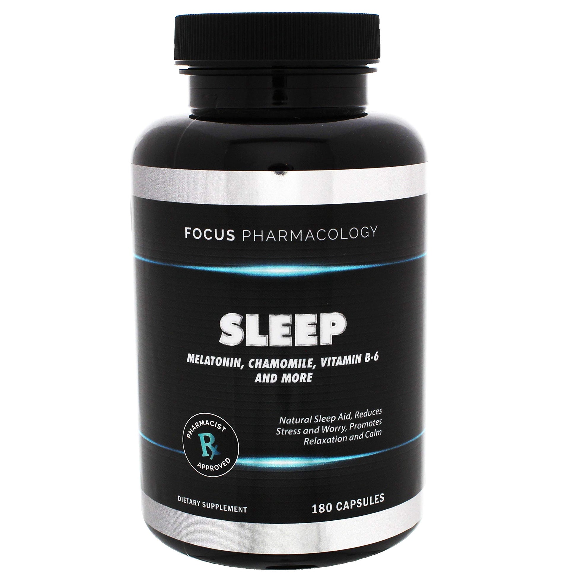 Focus Pharmacology Natural Nighttime Sleep and Calming Formula Capsule, 180 Count