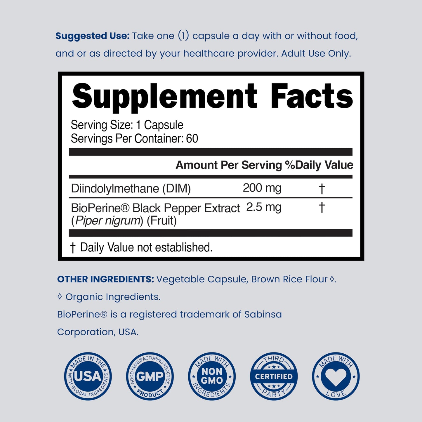 DORADO NUTRITION DIM Supplement 60 Capsules